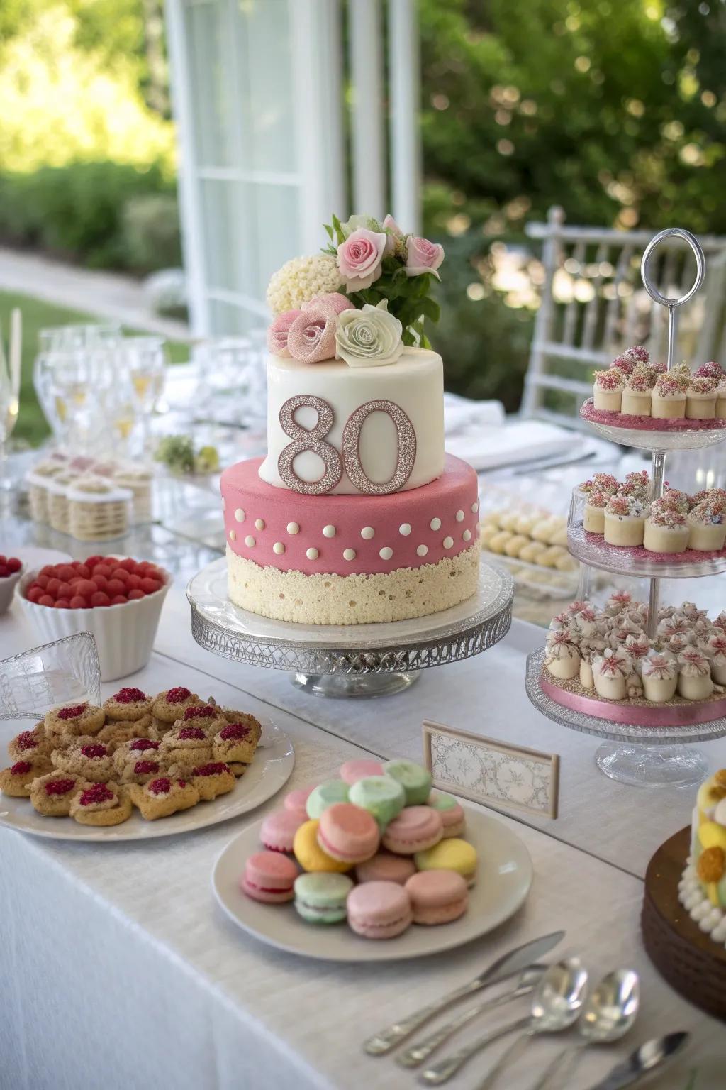 An exquisitely themed sweet and dessert arrangement.