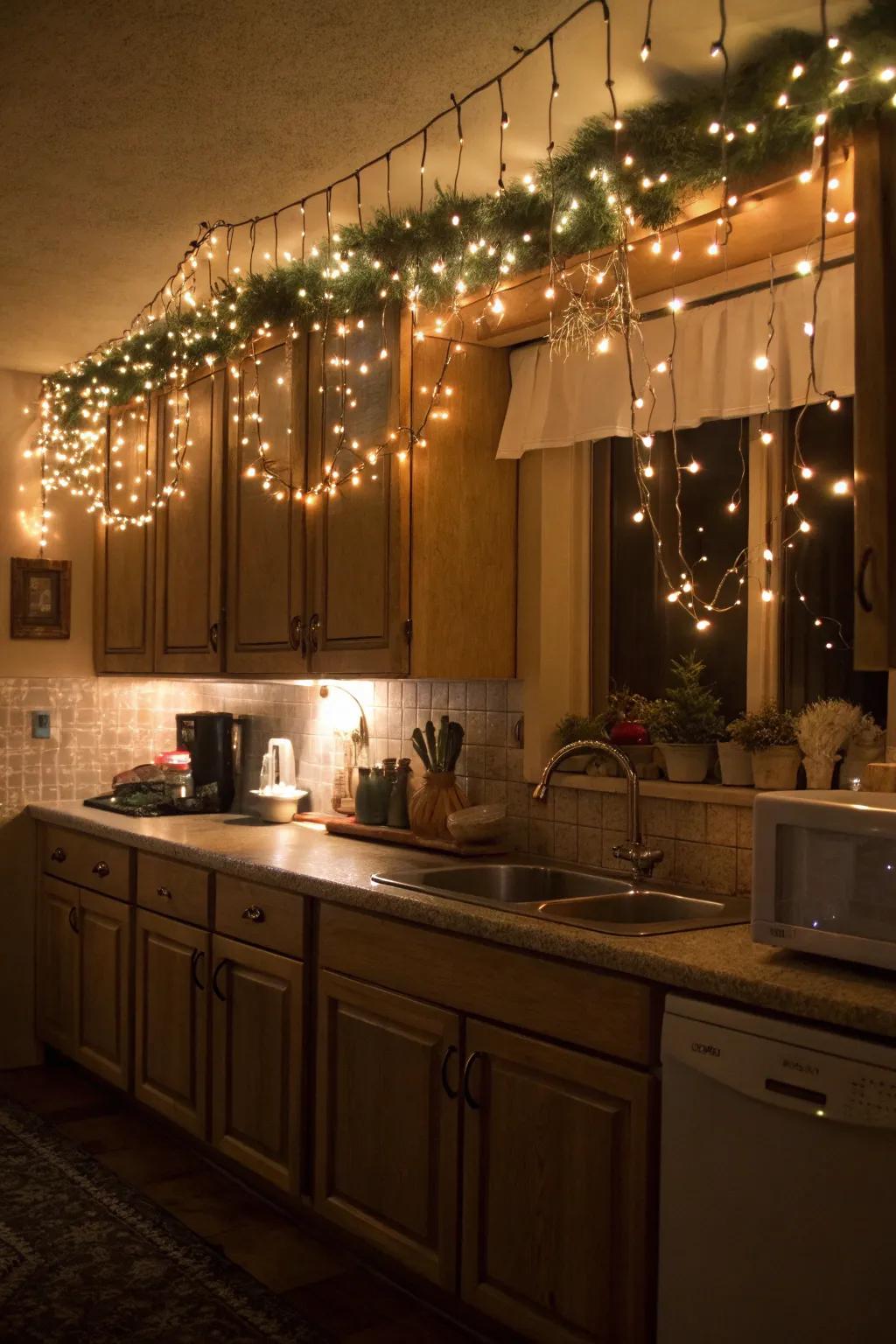 Illuminate your cooking space through fun illumination above the units.