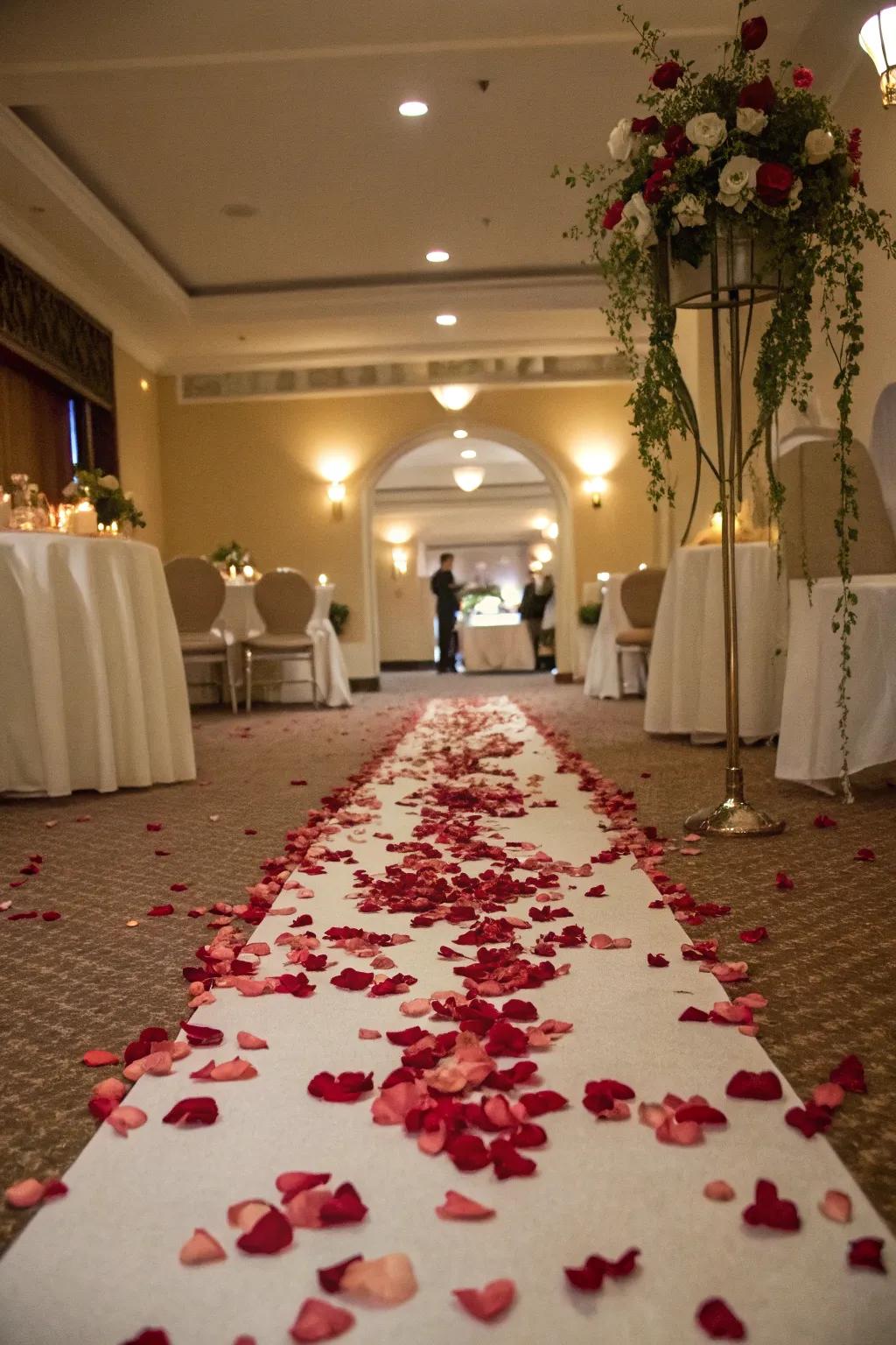 Walk your friends having a rose-lined walkway.