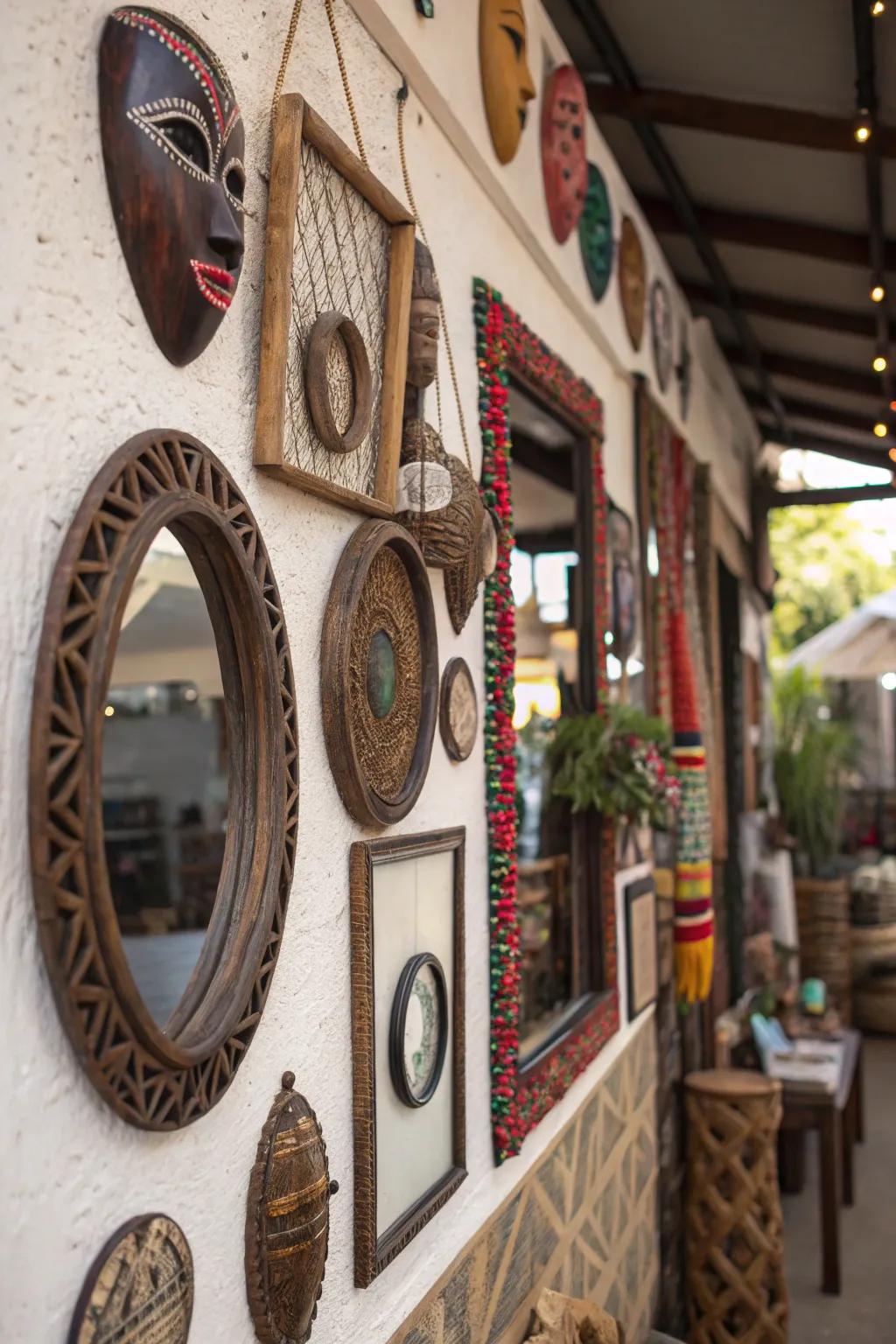 Mixed materials bring dimension and fascination to walls.