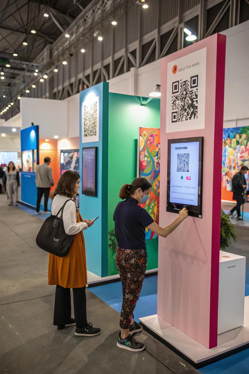 Engaging elements within the space foster heightened interaction with the showcased artwork.