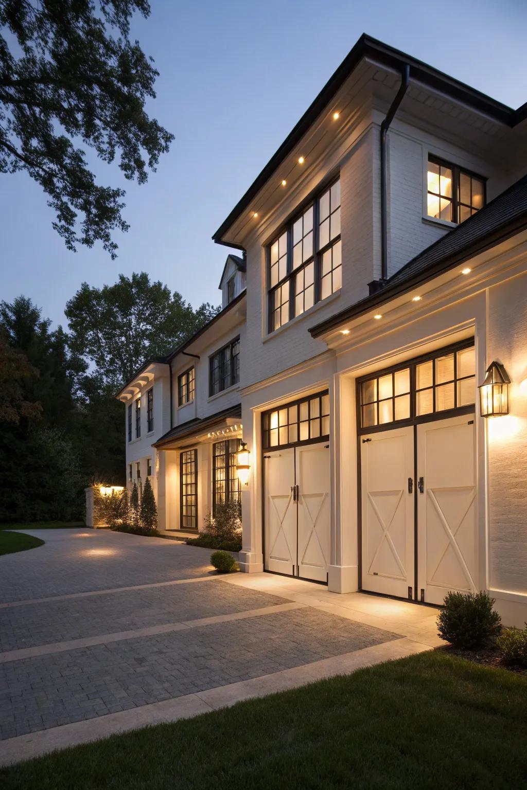 A well-lit garage offering the perfect mix of safety and style.