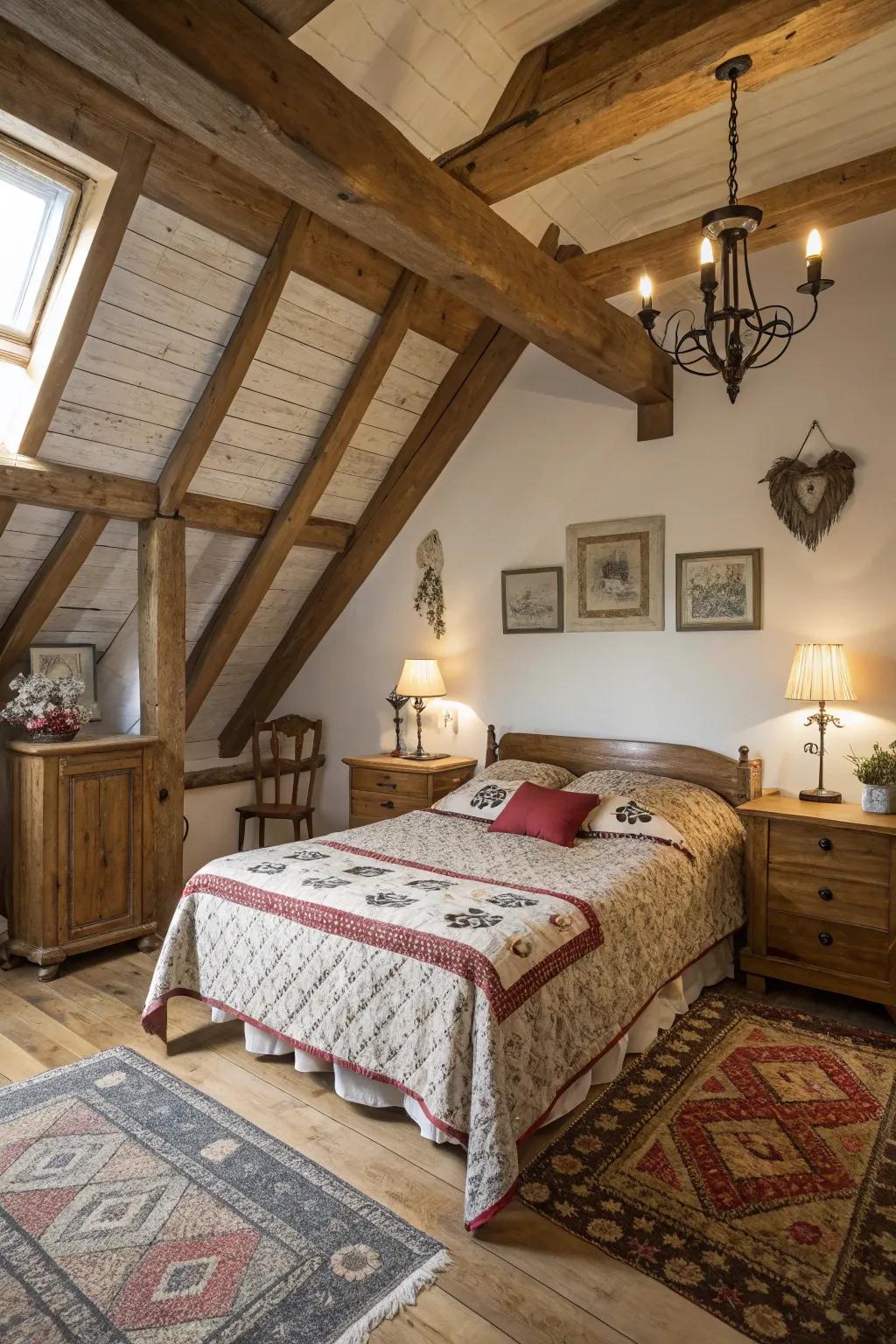 Natural accents bring coziness and character to your attic conversion.