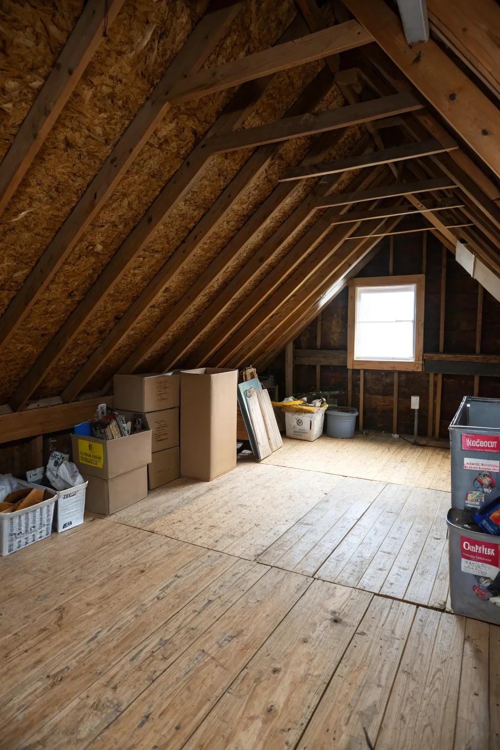 Straightforward flooring solutions provide functional area to your attic.
