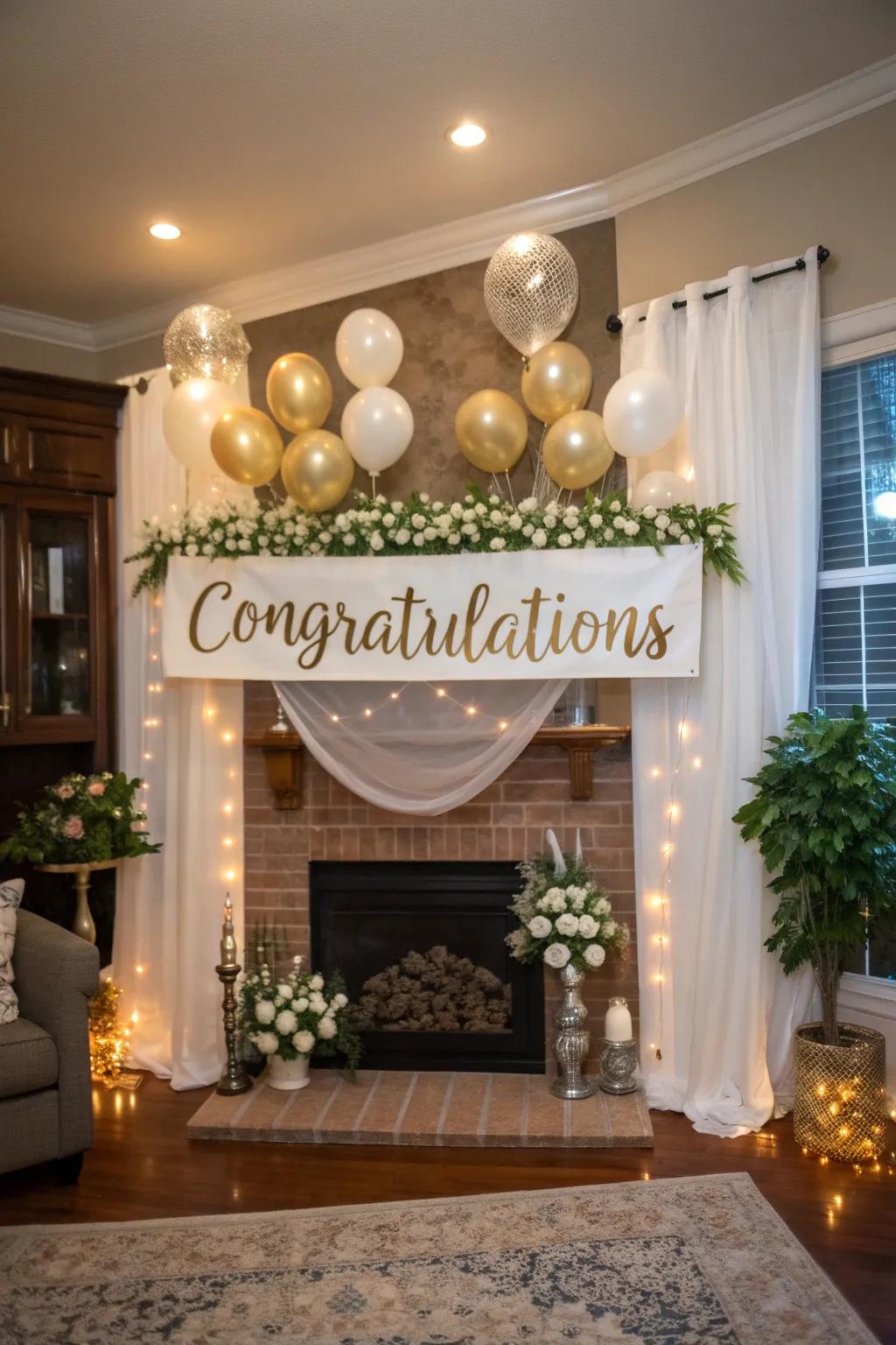 Celebrate using an emotional message showcased on your backdrop.