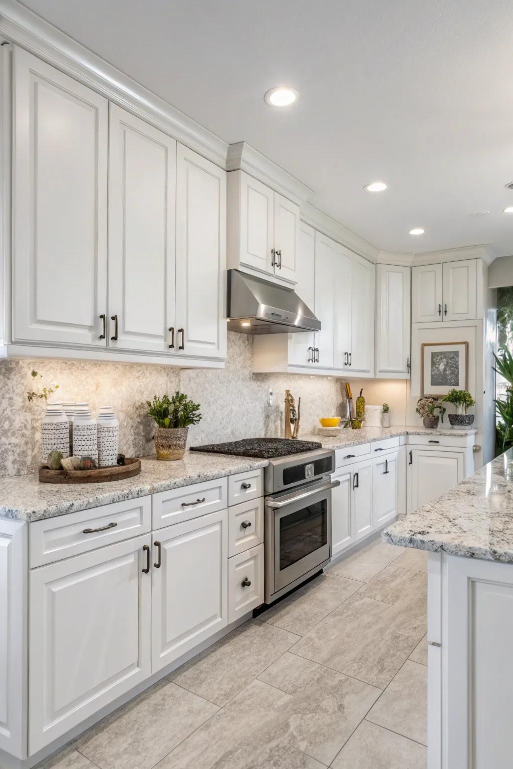 A simple <strong><em>wall covering</em></strong> underscores the cooking area’s streamlined and contemporary scheme.” loading=”lazy” class=”pimg”>
	</picture><figcaption>A simple <strong><em>wall covering</em></strong> underscores the cooking area’s streamlined and contemporary scheme.</figcaption></figure>
<p>Decide on a simple <strong><em>wall covering</em></strong> with uncomplicated lines and subdued hues. This enhances contemporary cooking area schemes and permits the elegance of stone to radiate.</p>
<h3>Products that could assist:</h3>
<ul class=