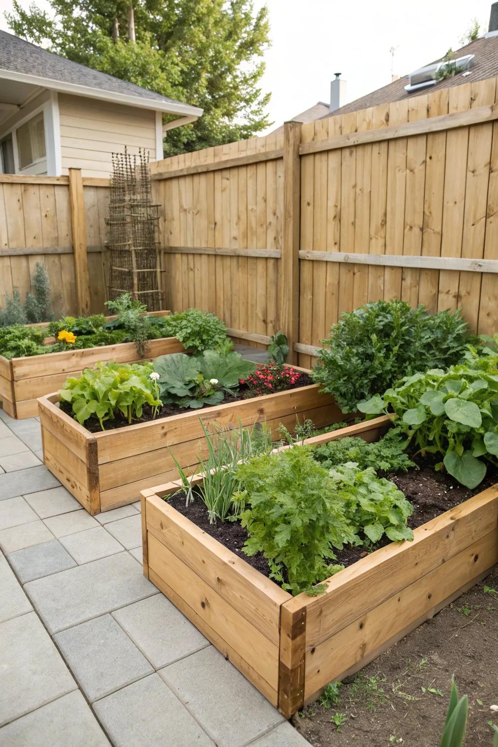 Cultivate your personal selection of herbs and vegetables in a specific corner.