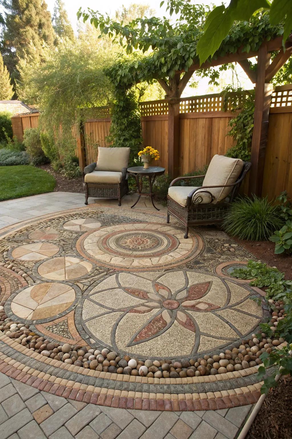 Pebble mosaics introduce artistry and distinctiveness to your floor.