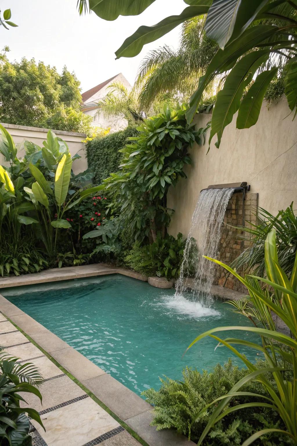 Liquid features apply a soothing serenade to your pool area.