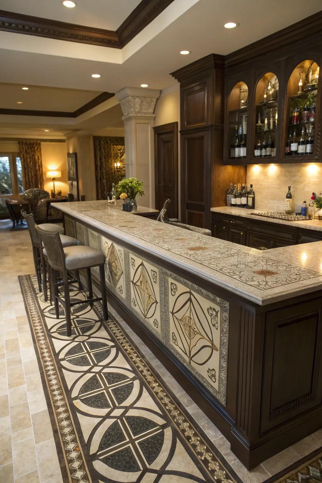 Rock decorations add a refined touch.