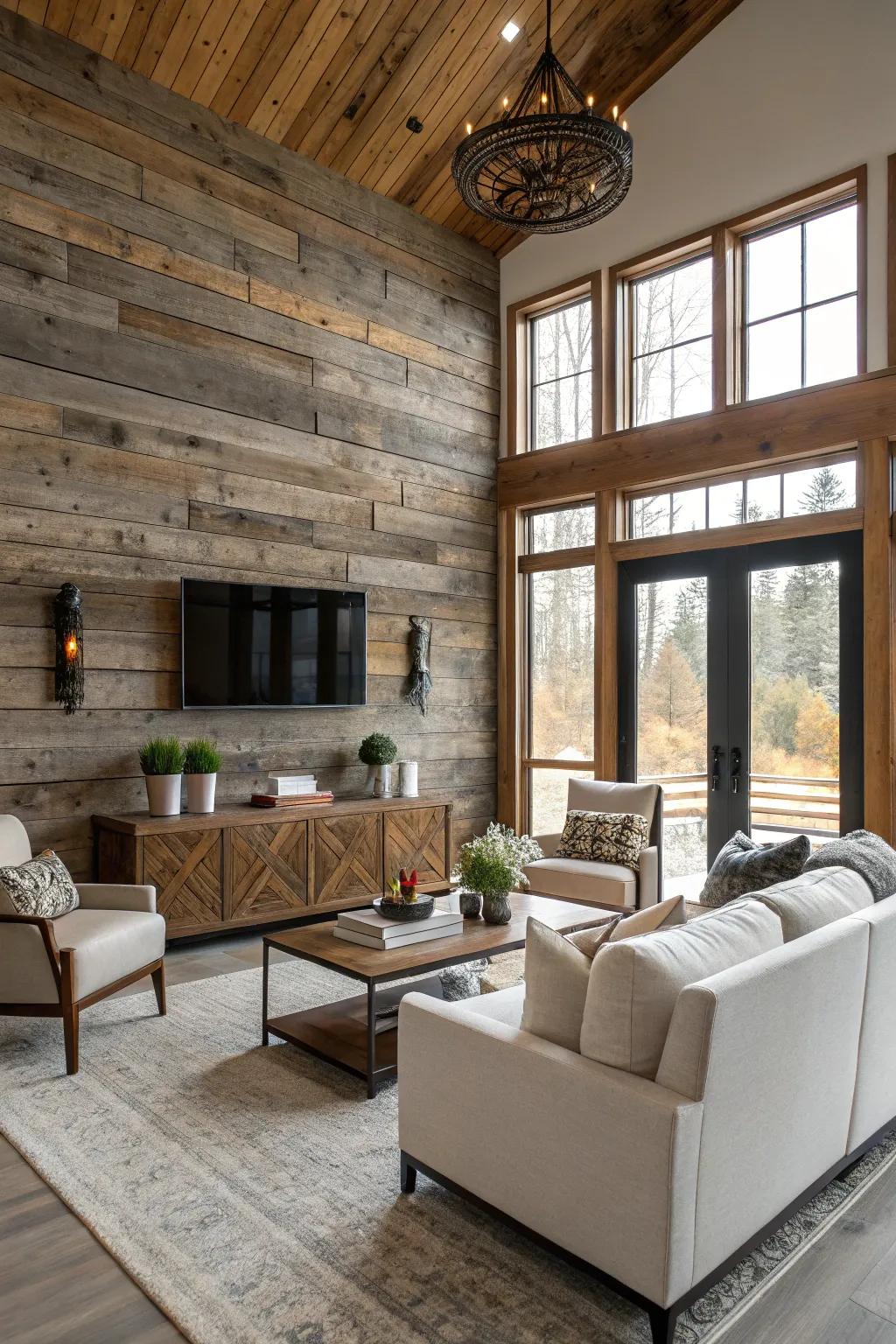 Unite country-style and modern aesthetics for a contemporary visual.
