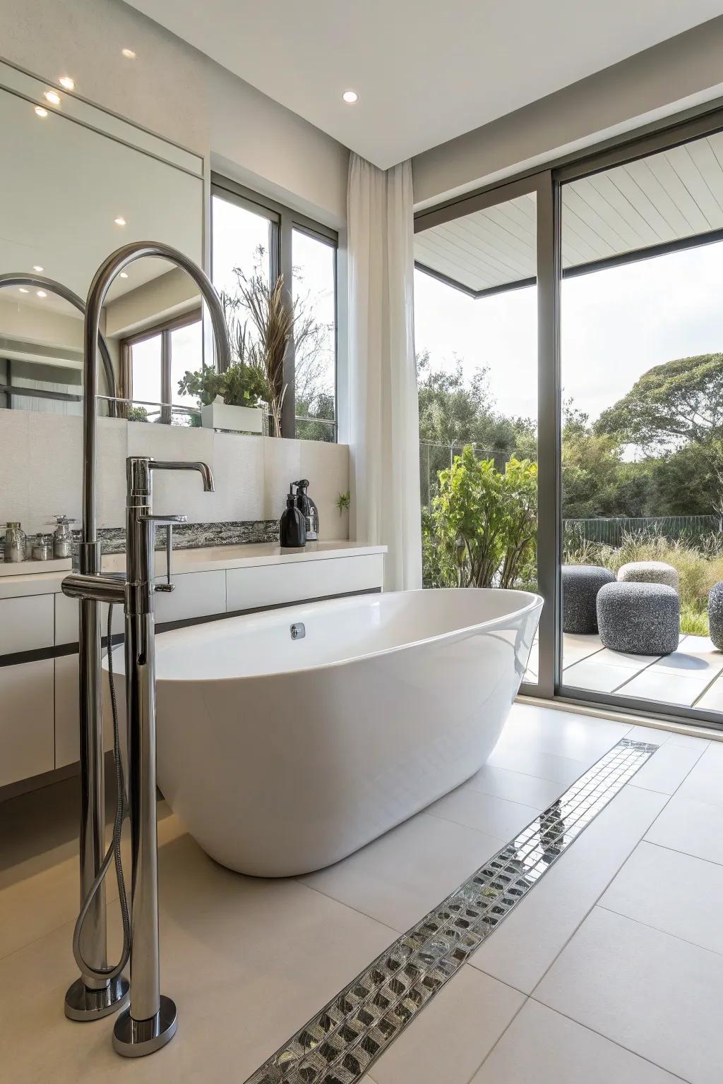 Modern installations introduce a contemporary element to traditional bathtub designs.