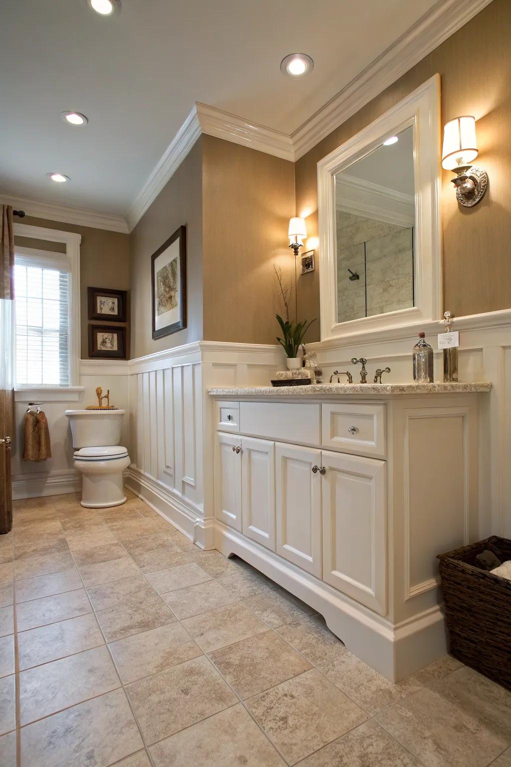 Substantial baseboards contribute elegance and robustness.