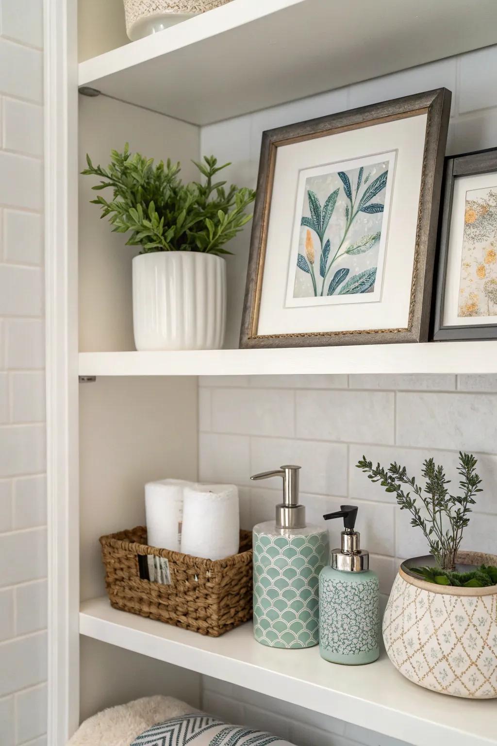 Artwork infuses a personal touch into your bathroom.