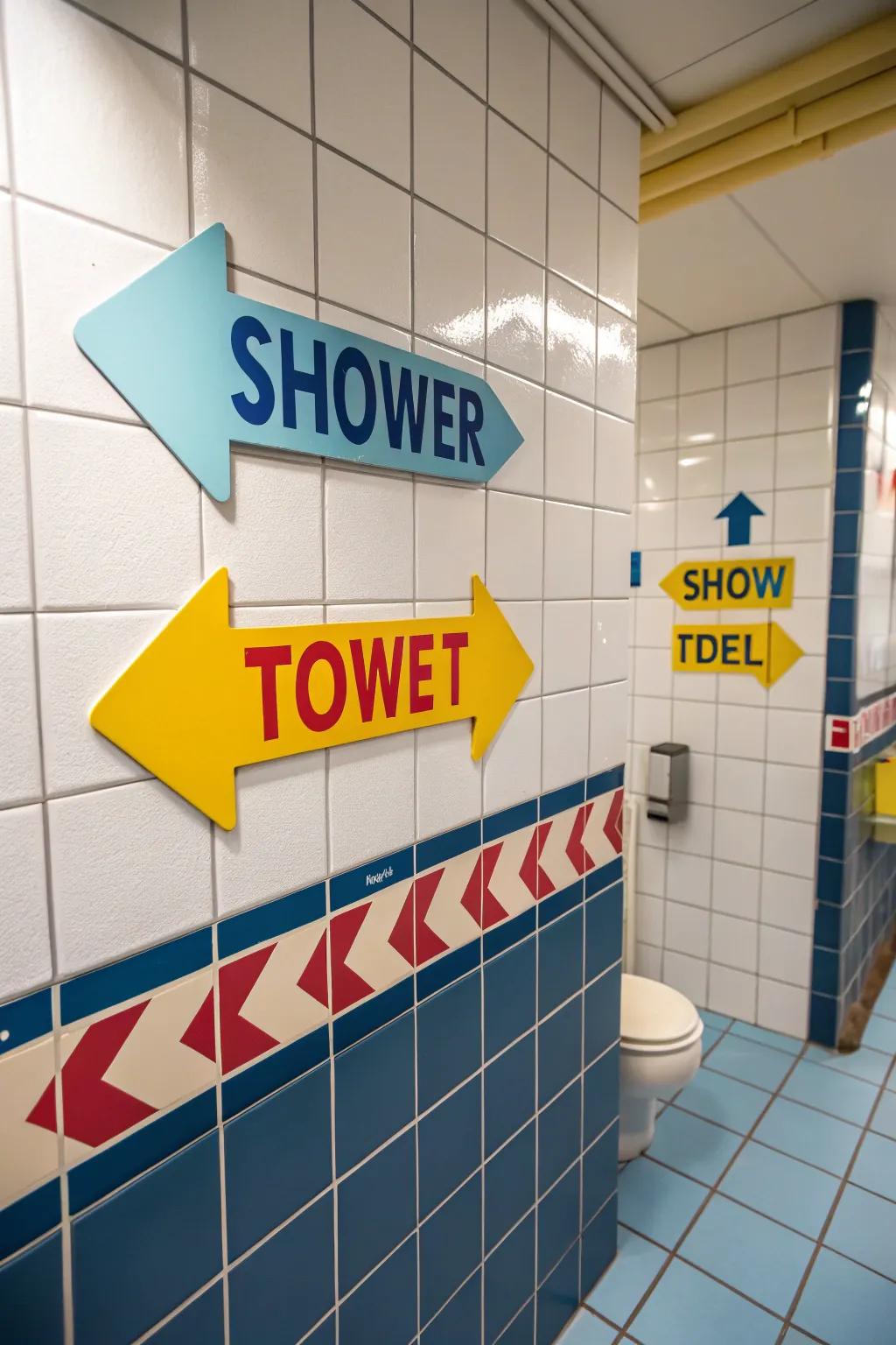 Make navigation fun with playful directional markers.