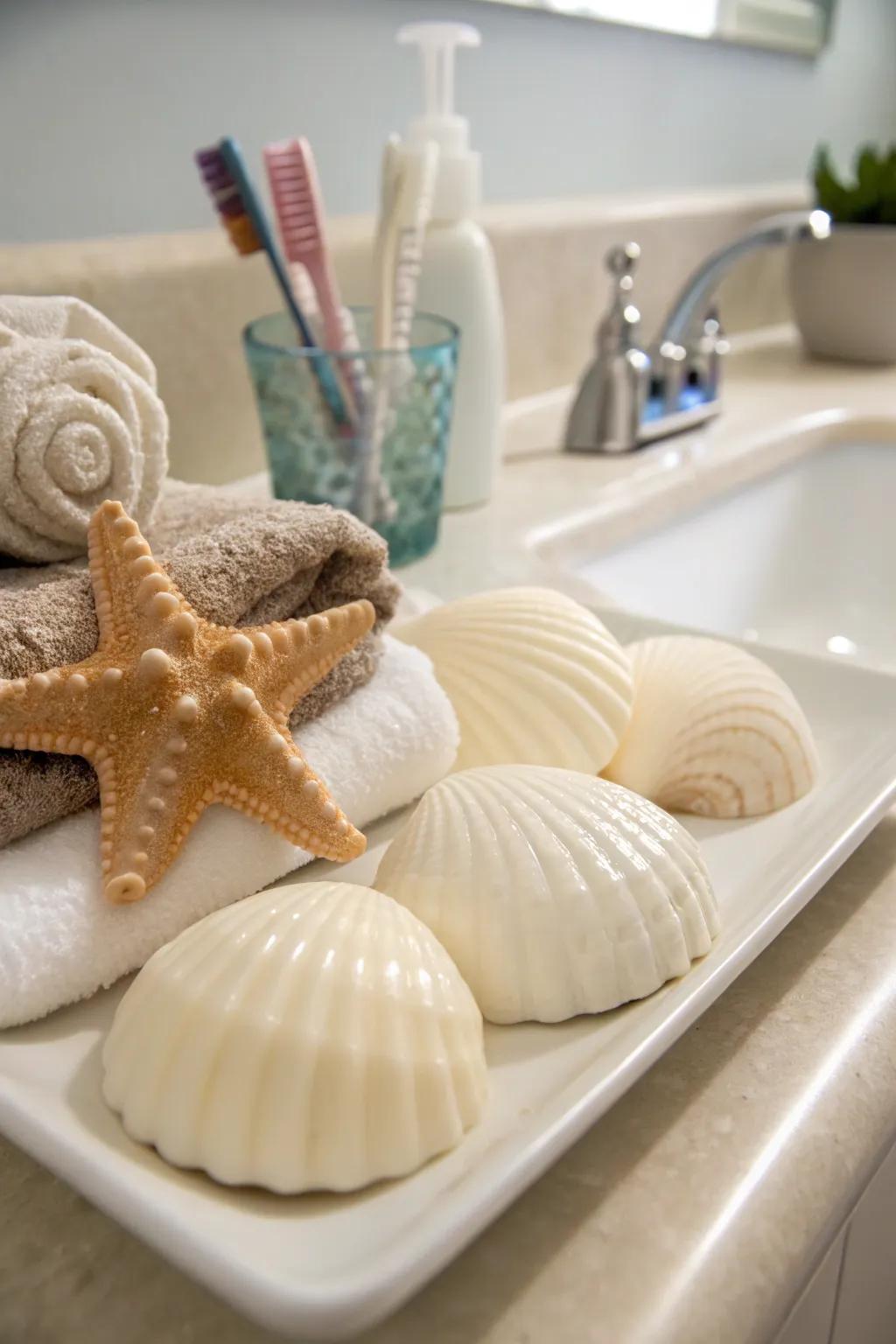 Ocean-inspired soaps make for delightful and fragrant favors.