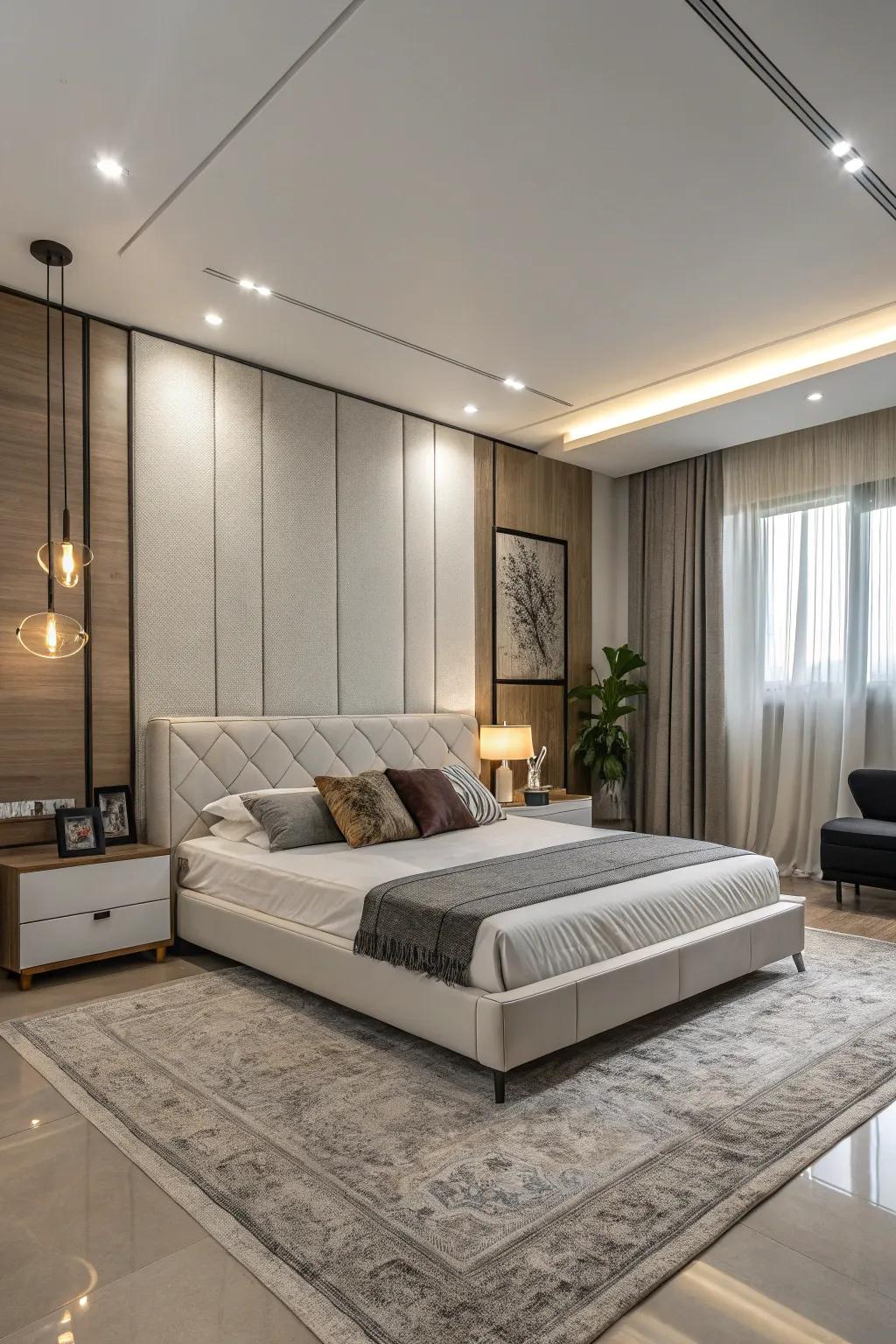 A platform bed base offers a sleek and modern appearance.