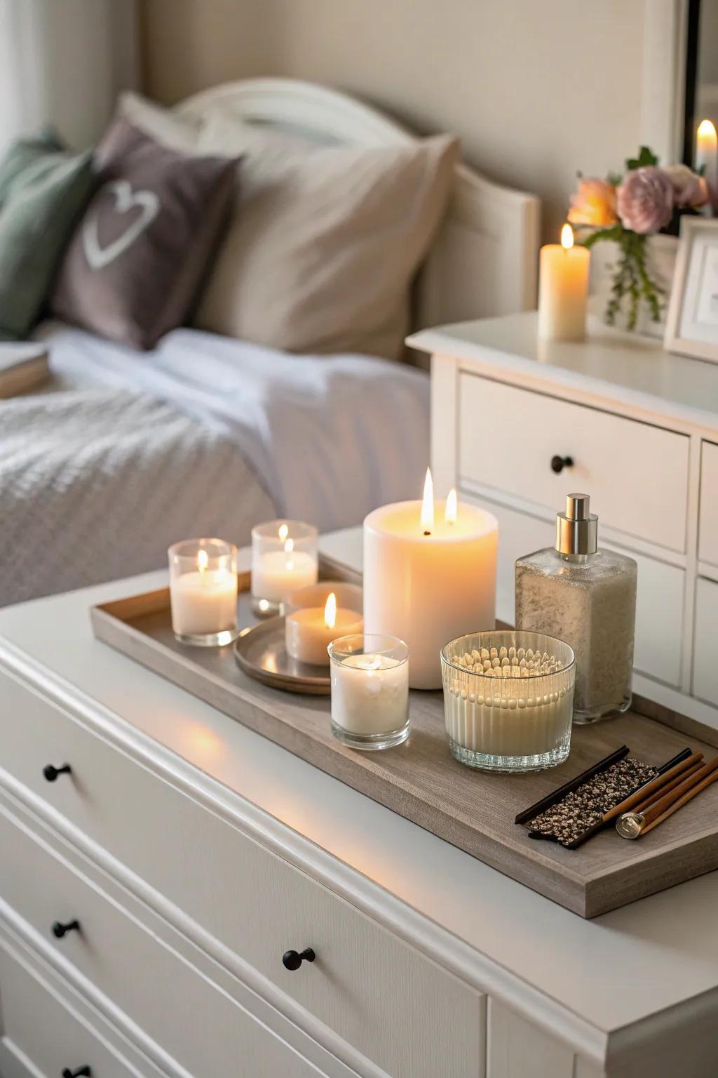 Candles effortlessly create warmth and ambiance.