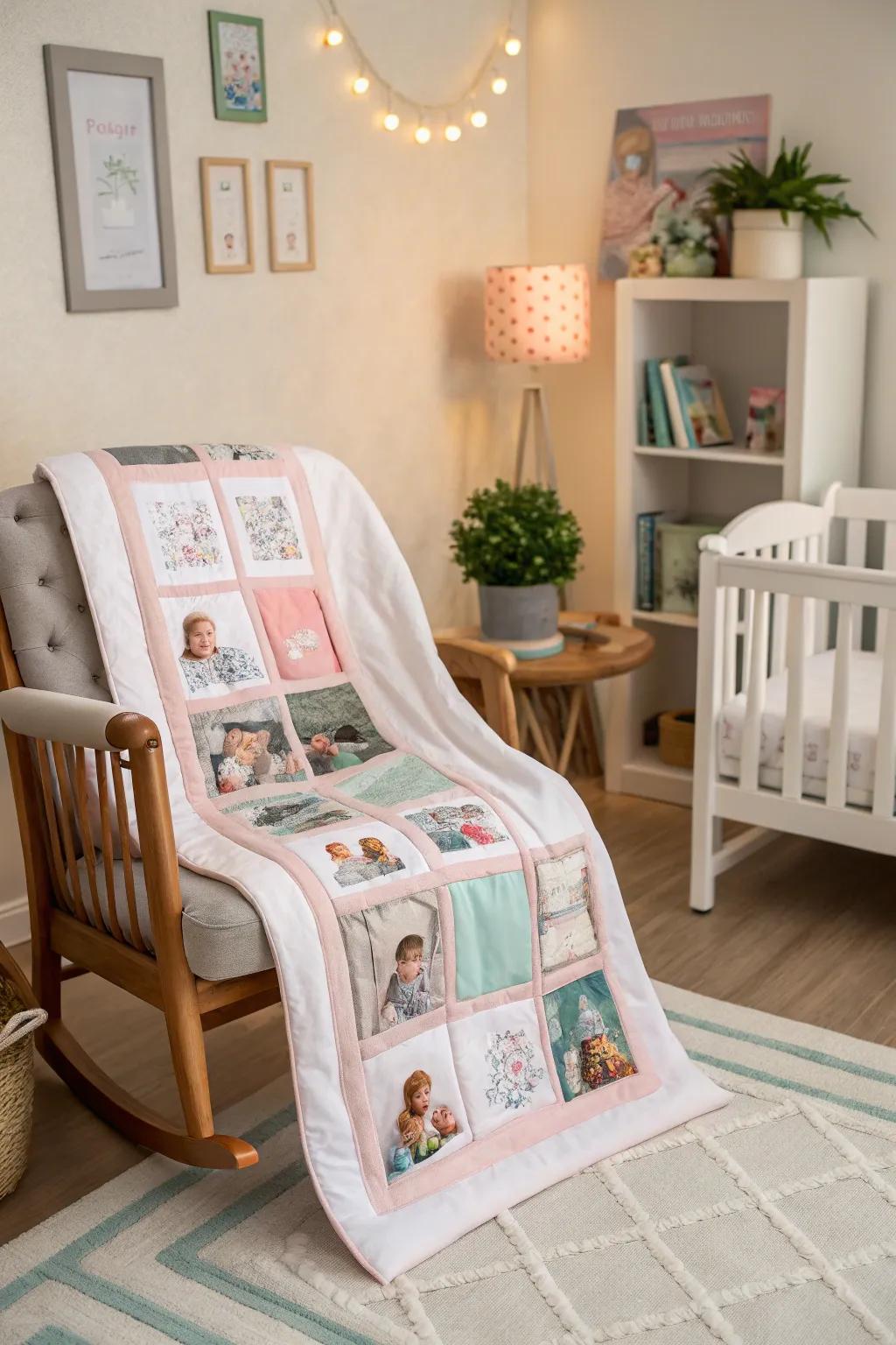 A baby's first year blanket captures those fleeting moments.