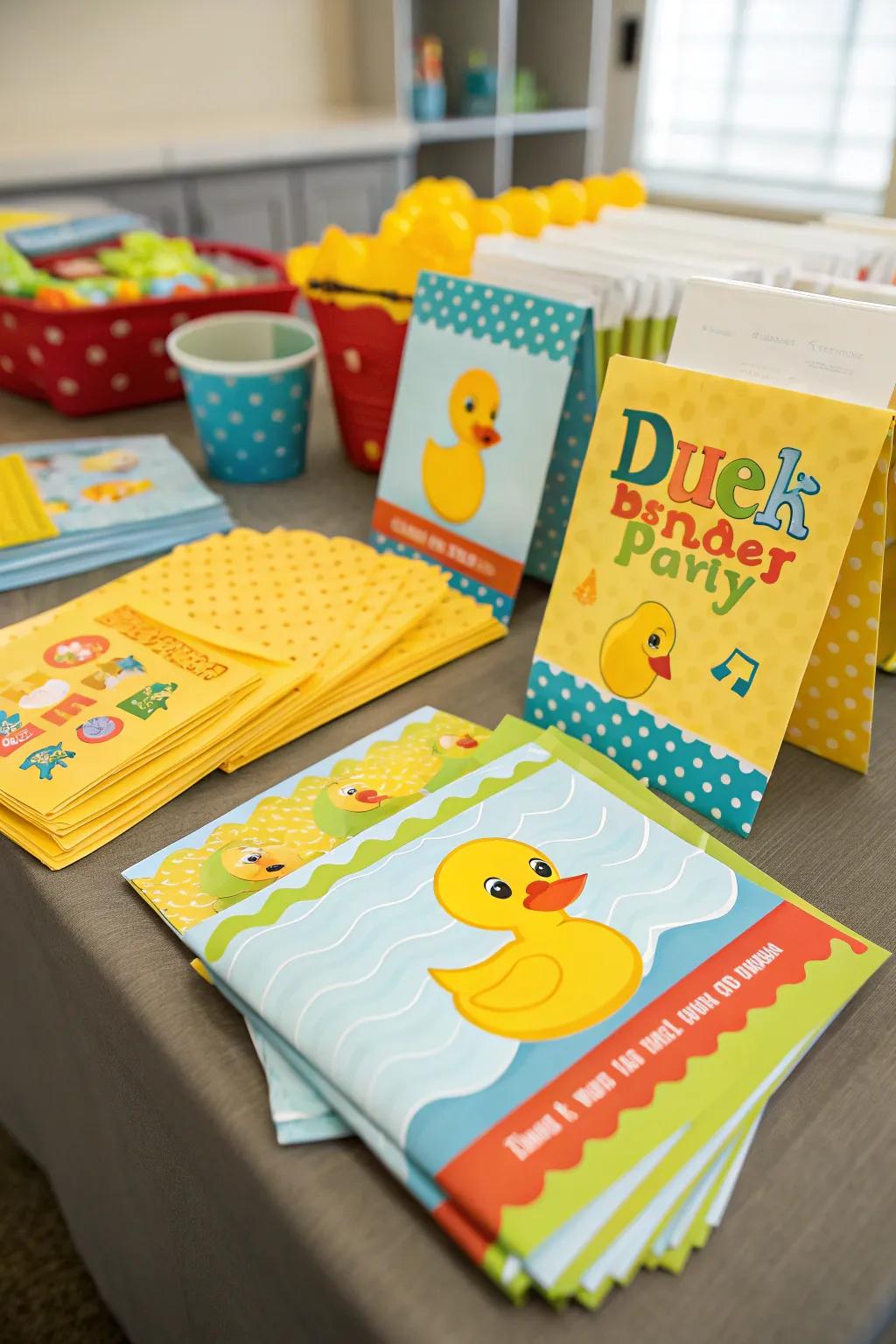 Charming swimmer-themed party invitations.