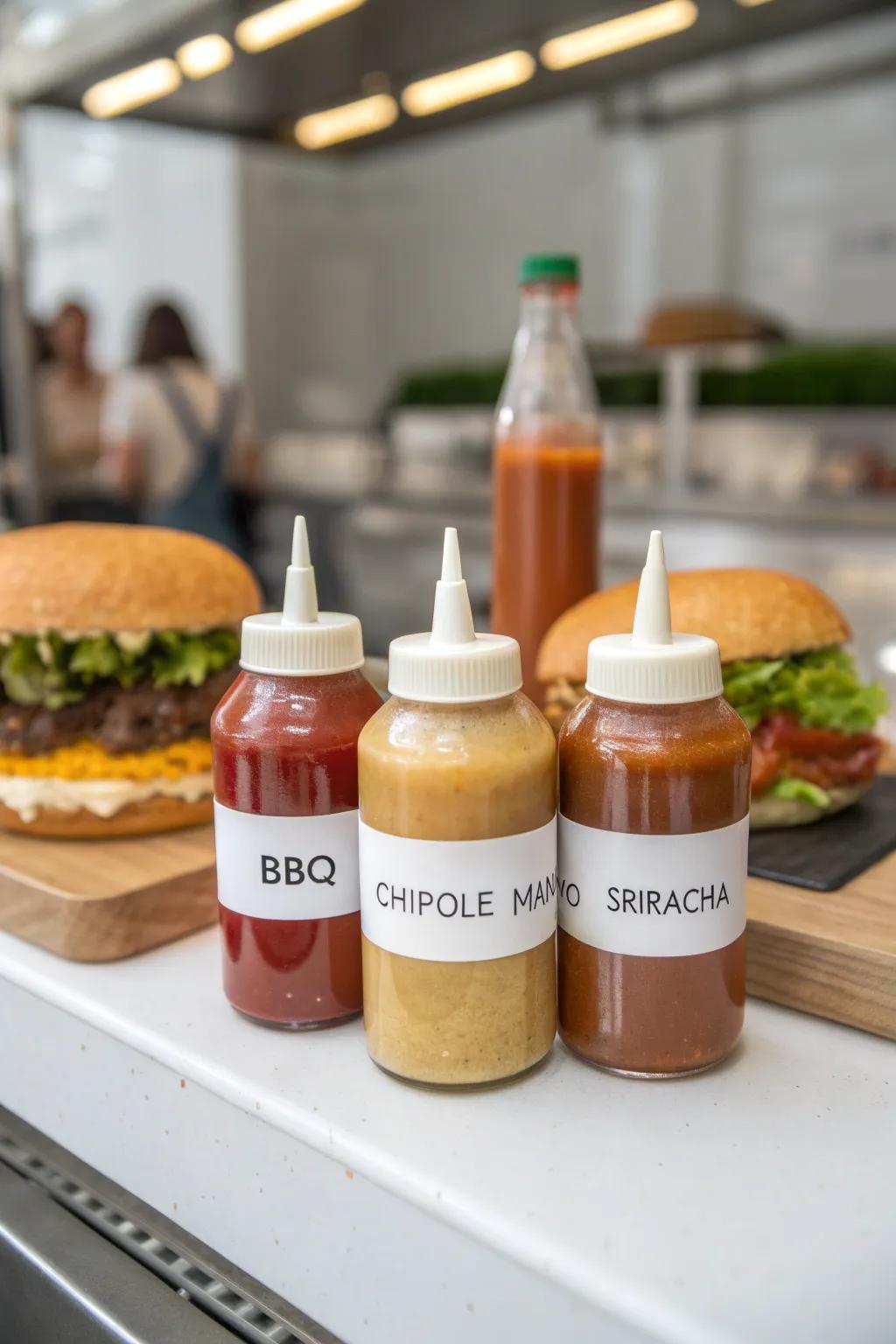 An array of sauces to fit every taste.