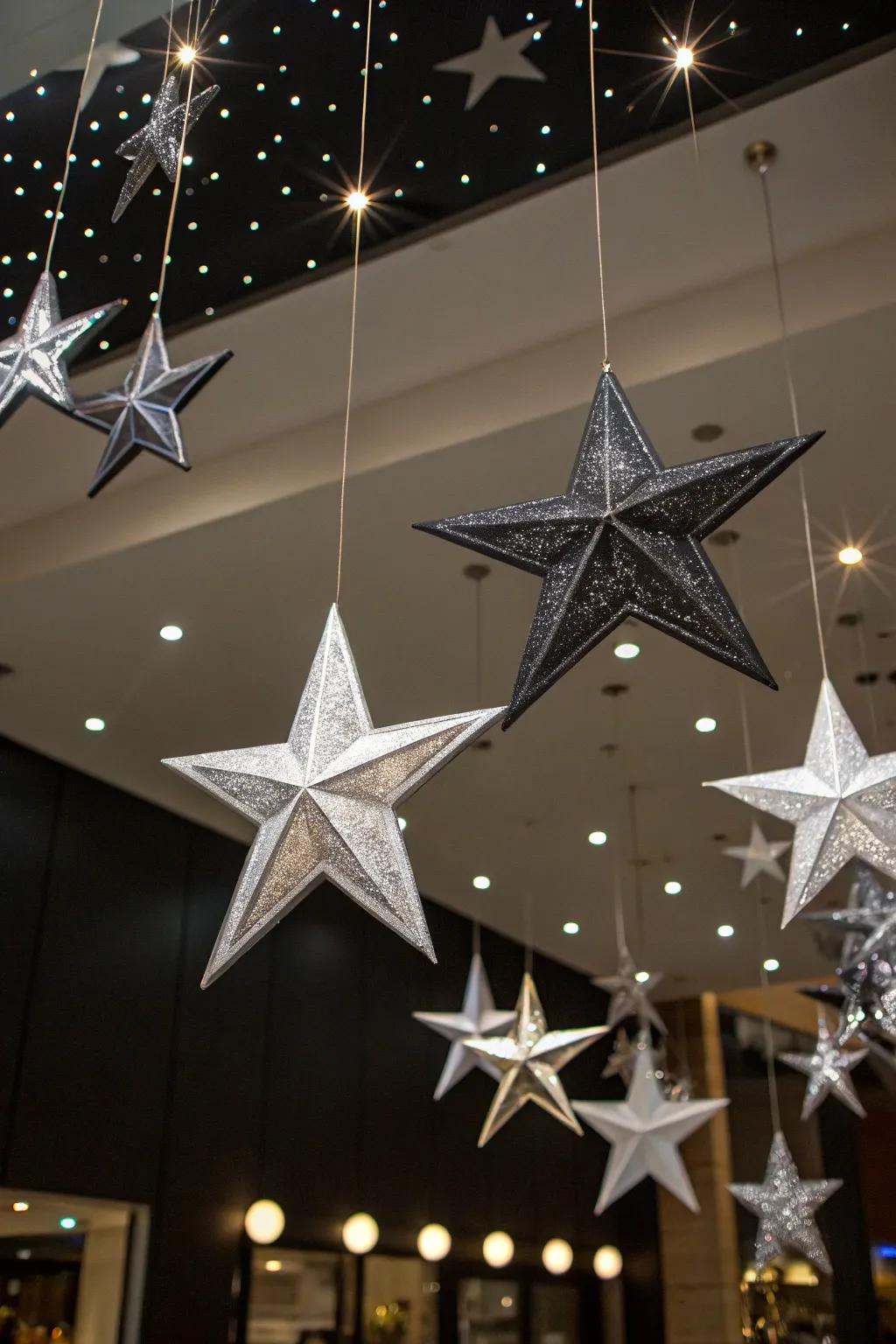 Sparkling star-shaped adornments for a captivating atmosphere.
