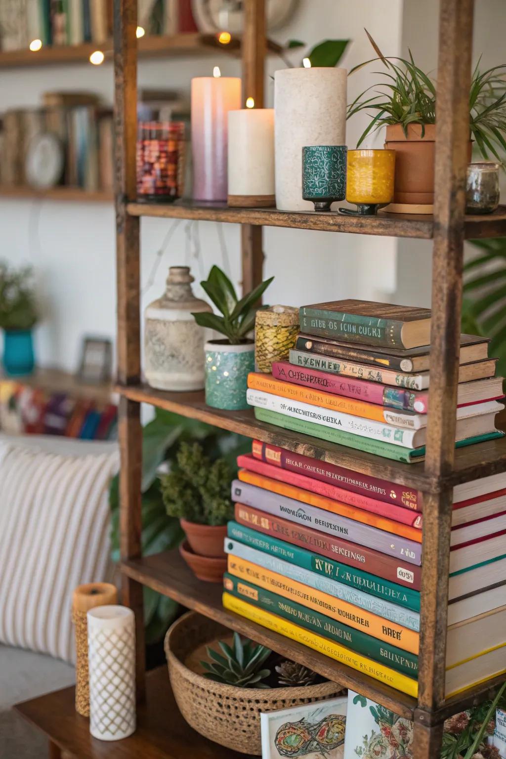 Literature builds feel and tint to your shelving.