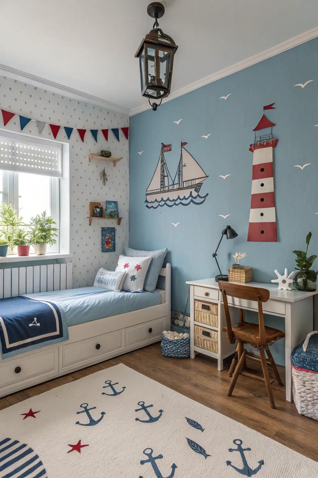 Ocean azure crafts a serene and adventurous setting.