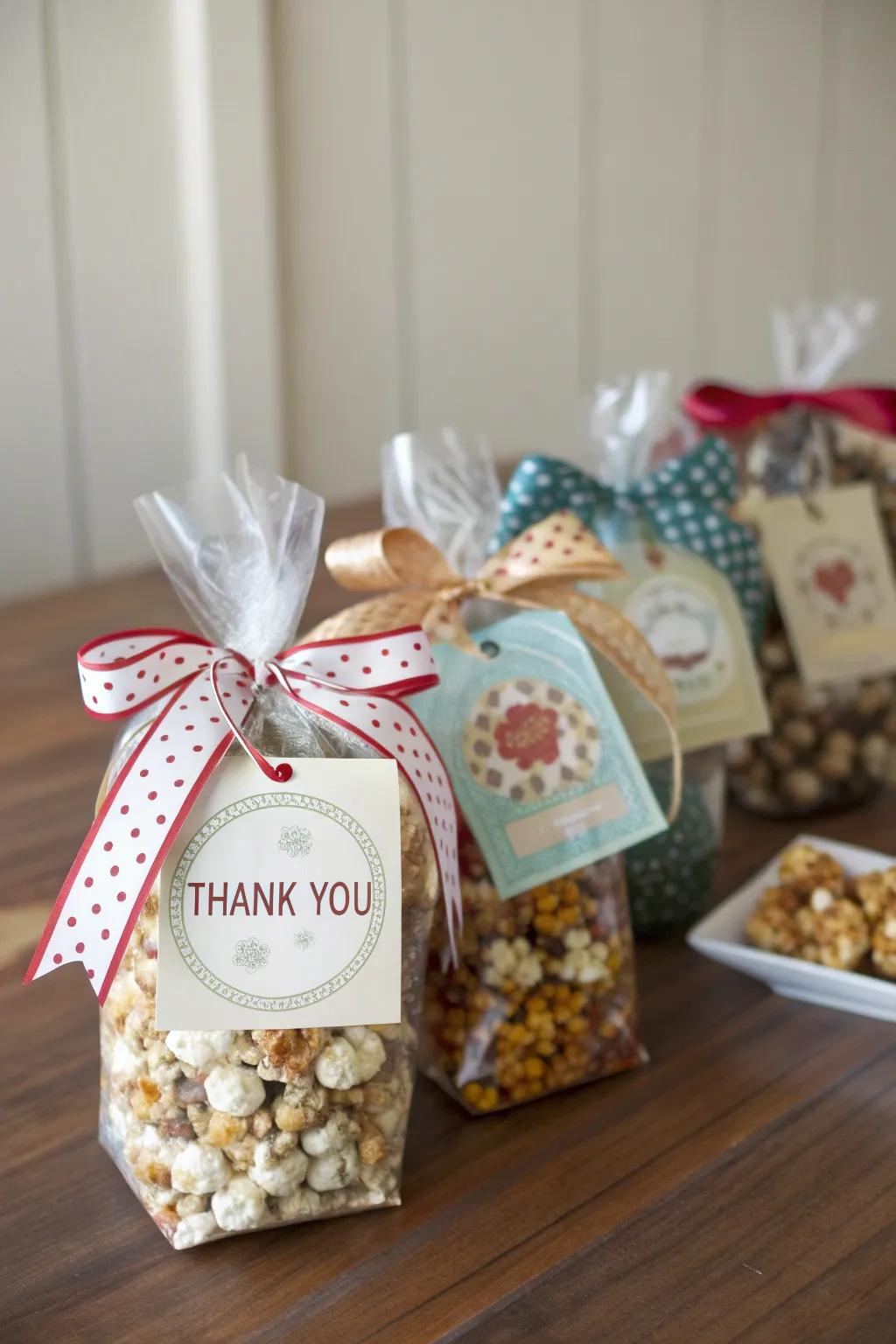 Premium puffed grain bags for a delightfully playful token.