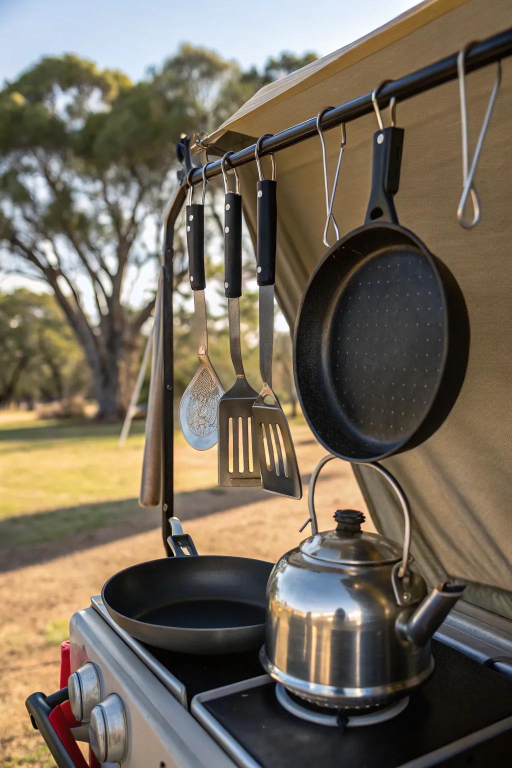 Keep your cooking tools nearby.