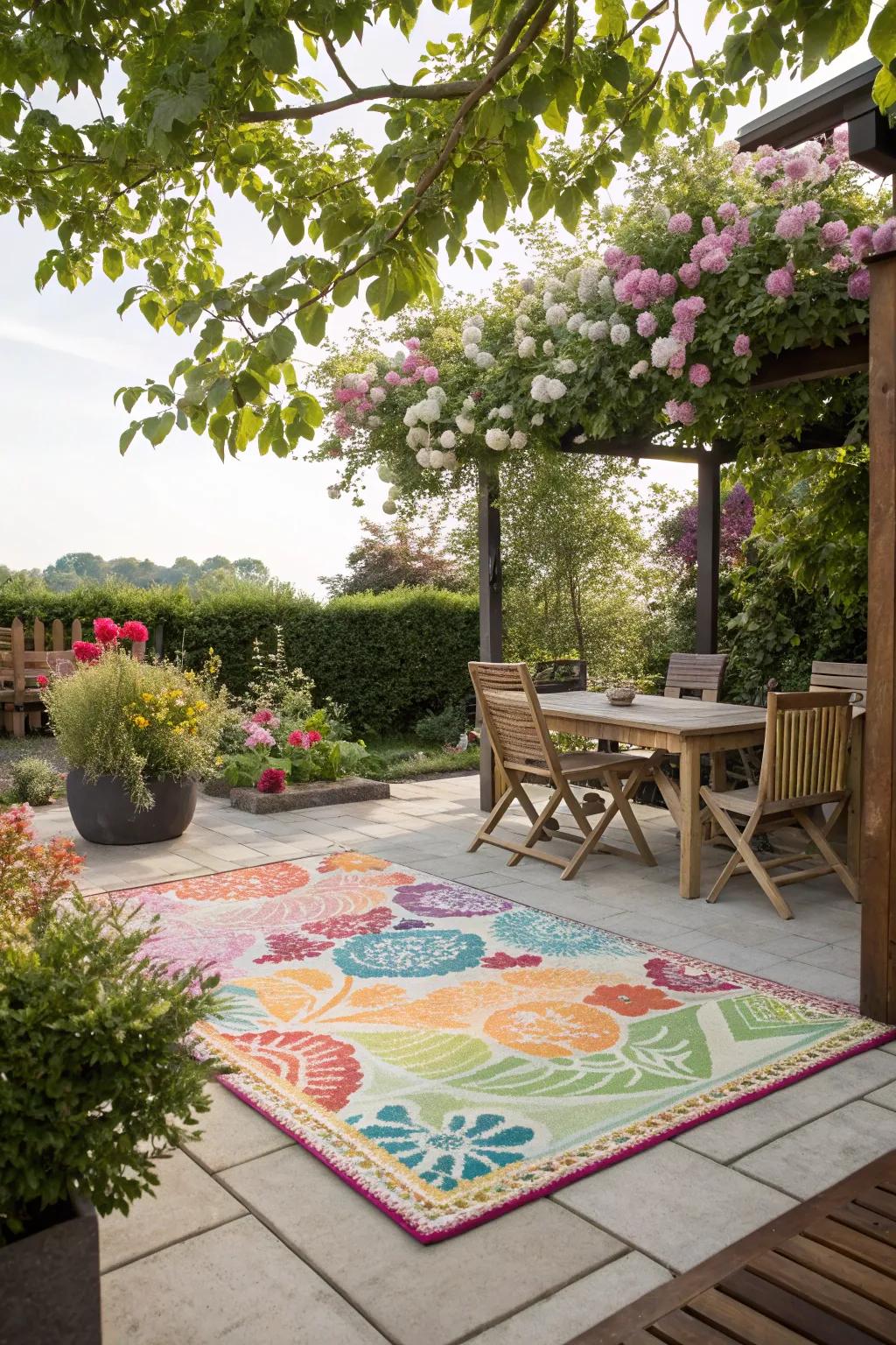 An outdoor mat can rapidly elevate your patio's style.