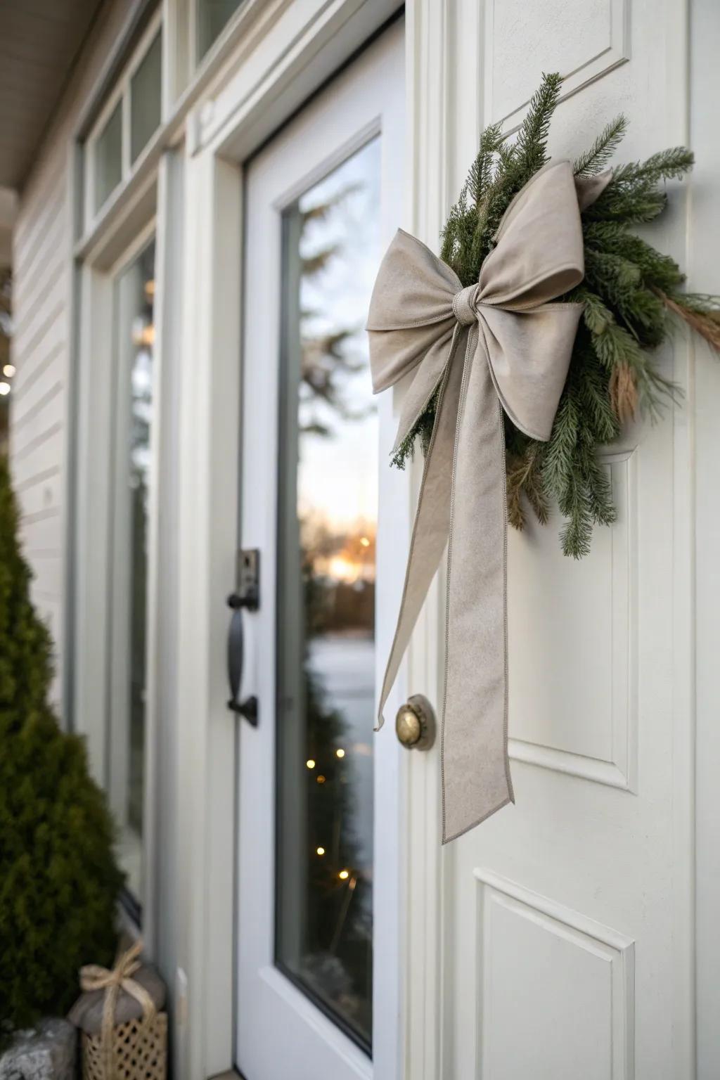 Achieve a sophisticated look with an understated bow.