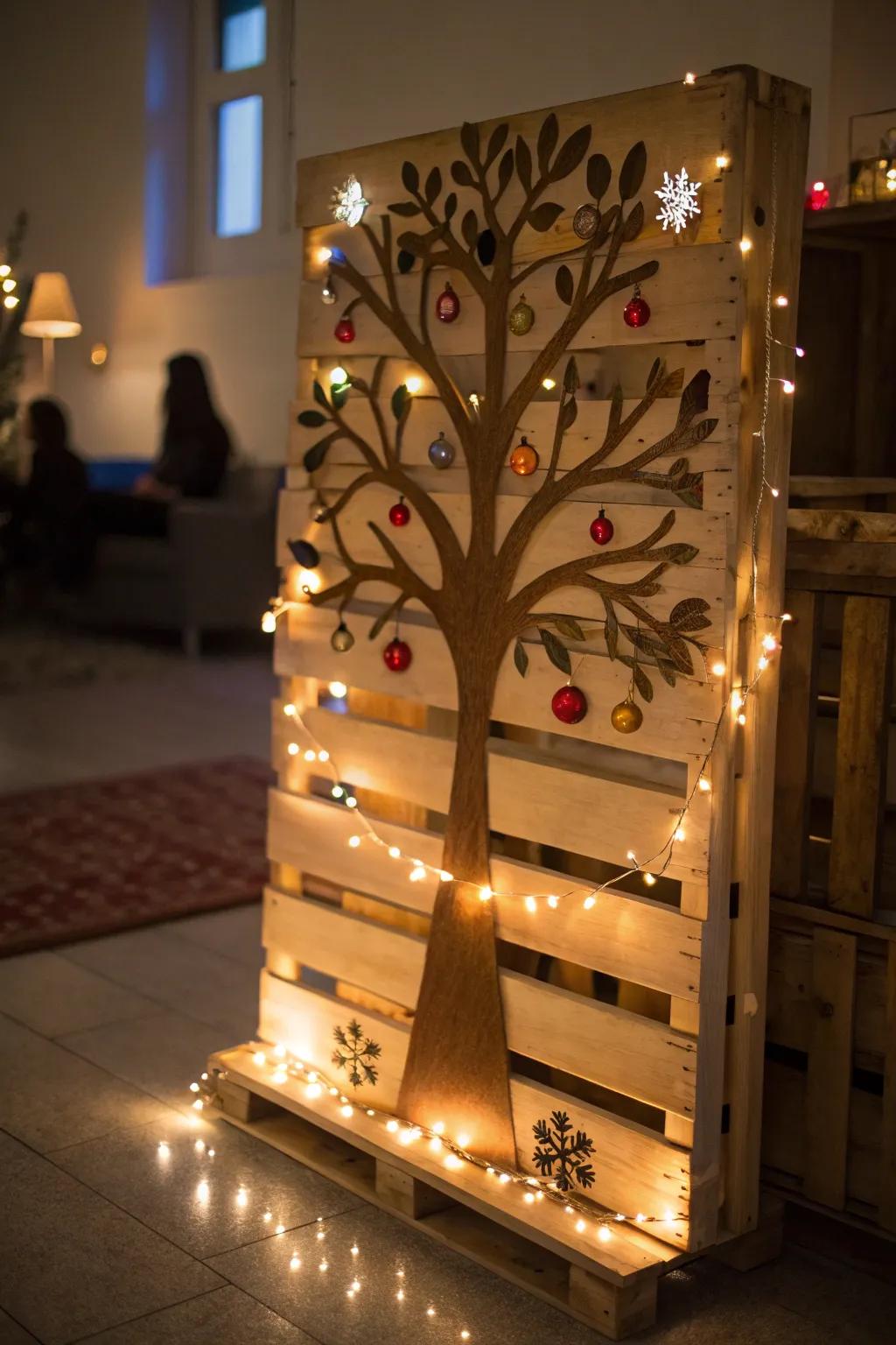 Bewitch your area with an illuminated wood plank creation.