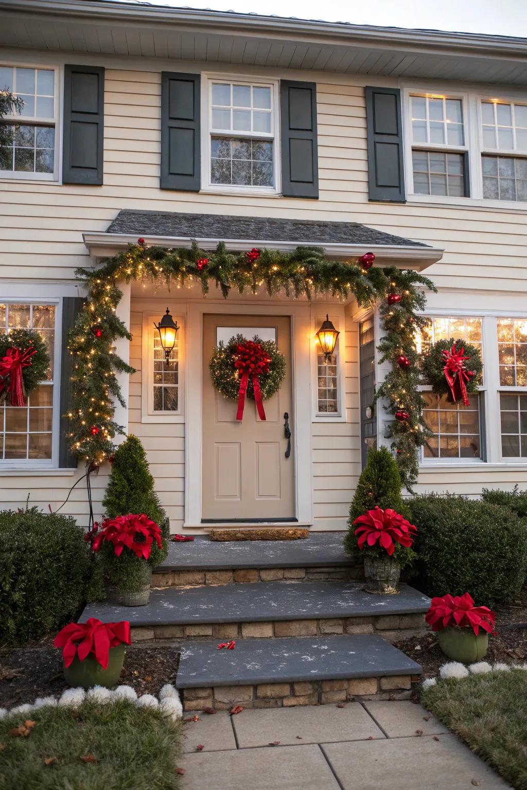 Rings and streamers contribute classic holiday elegance to any home.