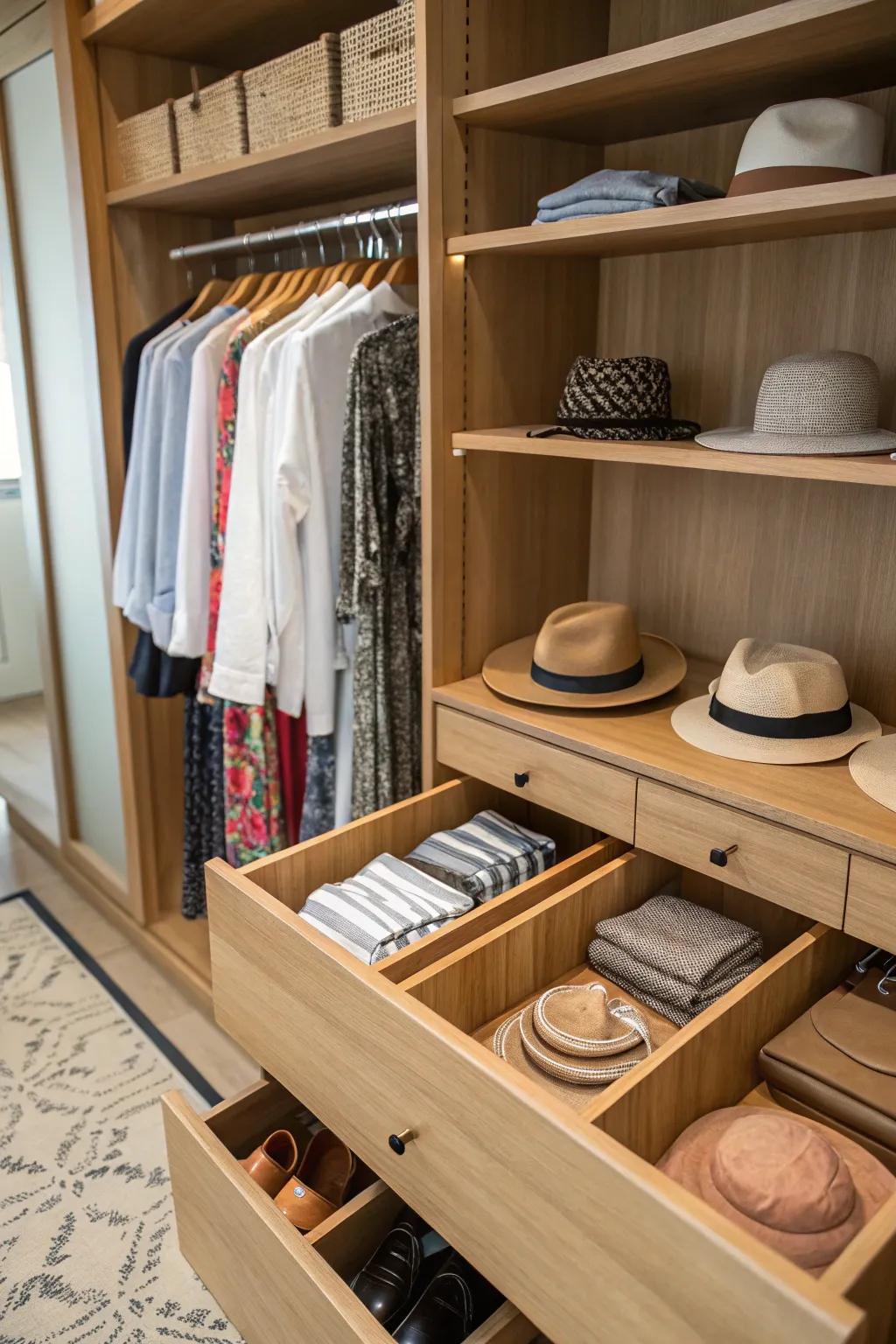 Keep everything in order with elegant internal dividers.