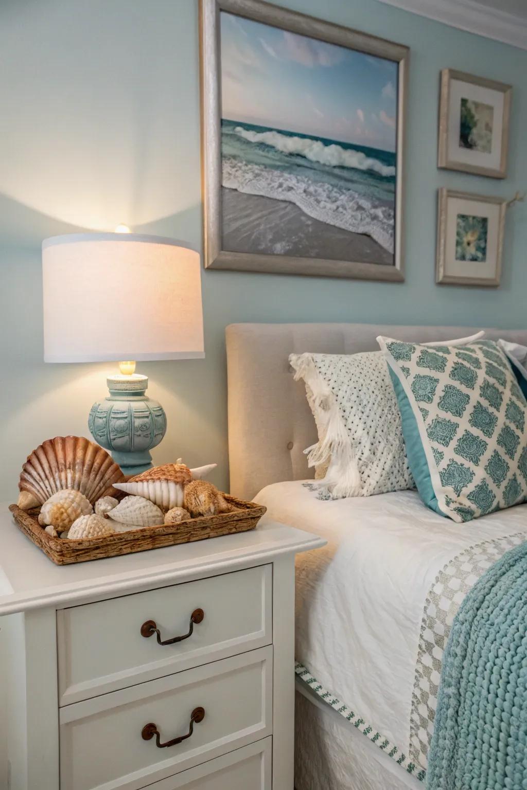 Beach-themed accents personalize your coastal retreat.
