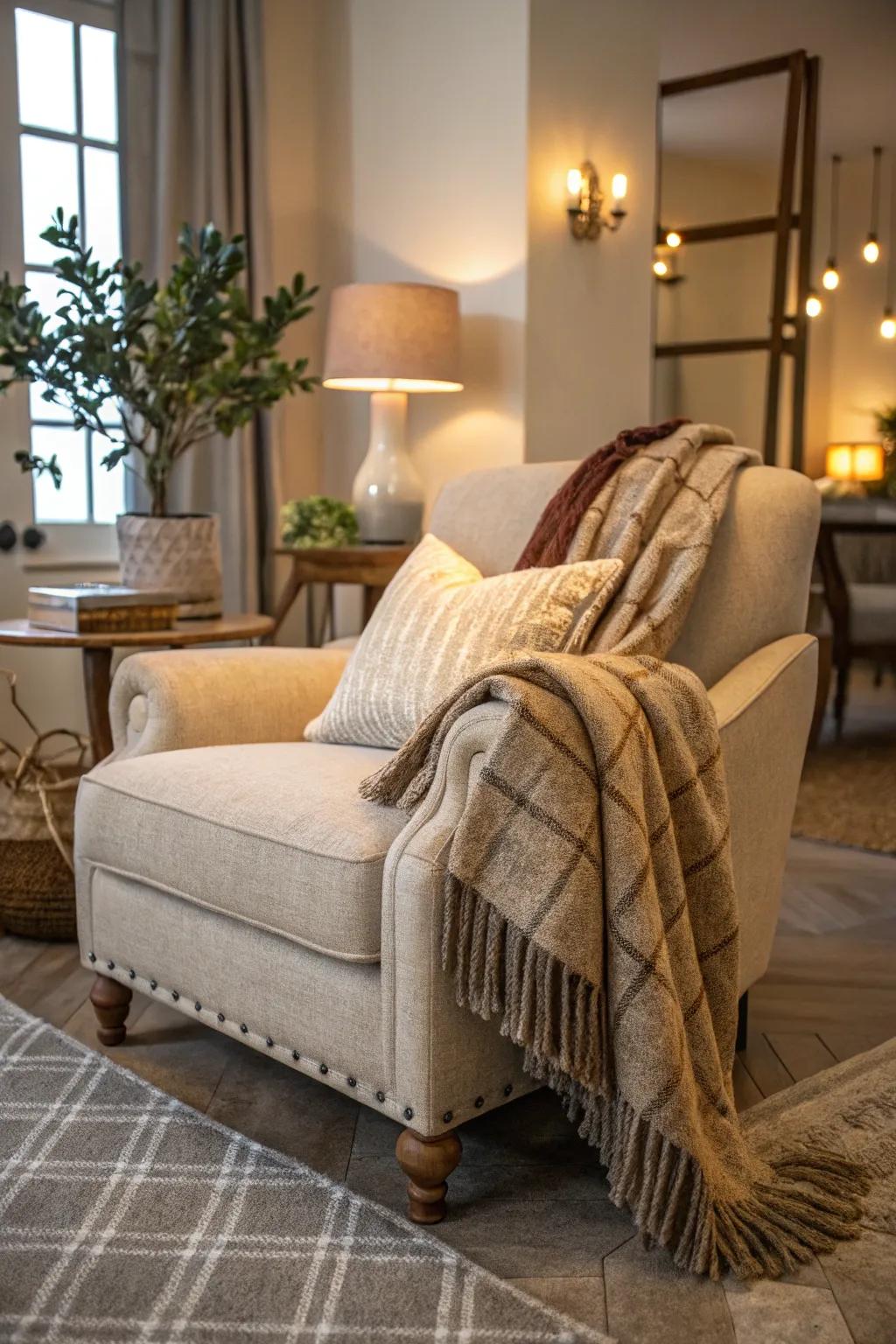 Inviting seating is key to a welcoming seaside farmhouse environment.