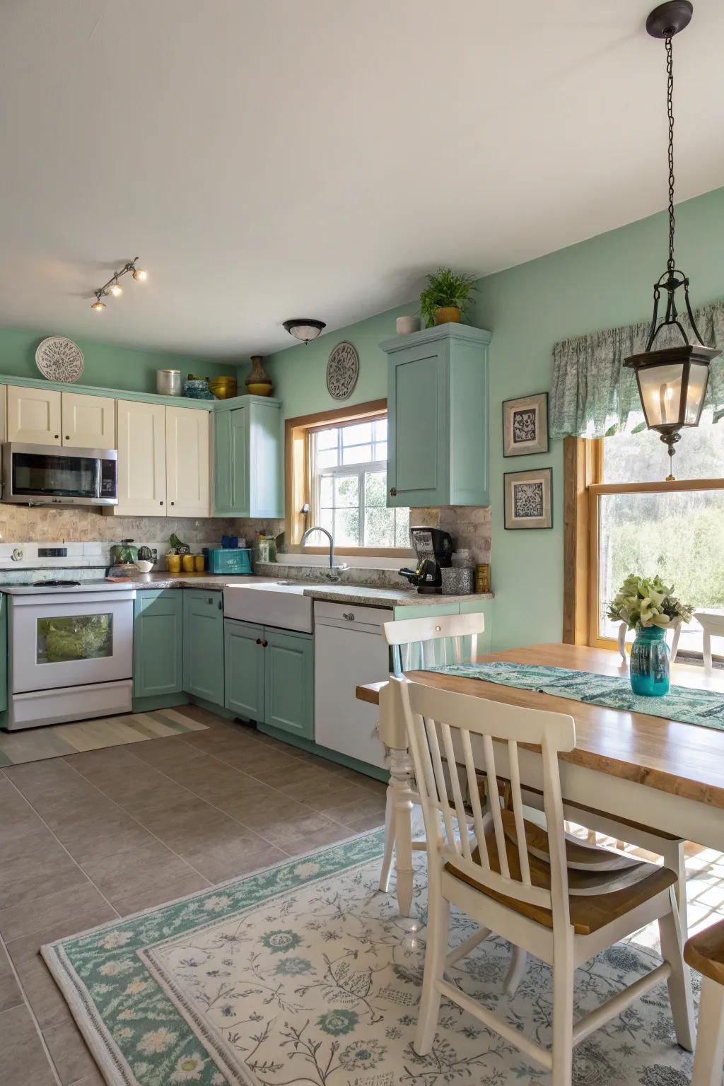 A unified color scheme connecting the space.