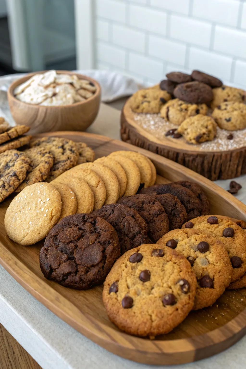 A blend of textures enriches your cookie presentation.