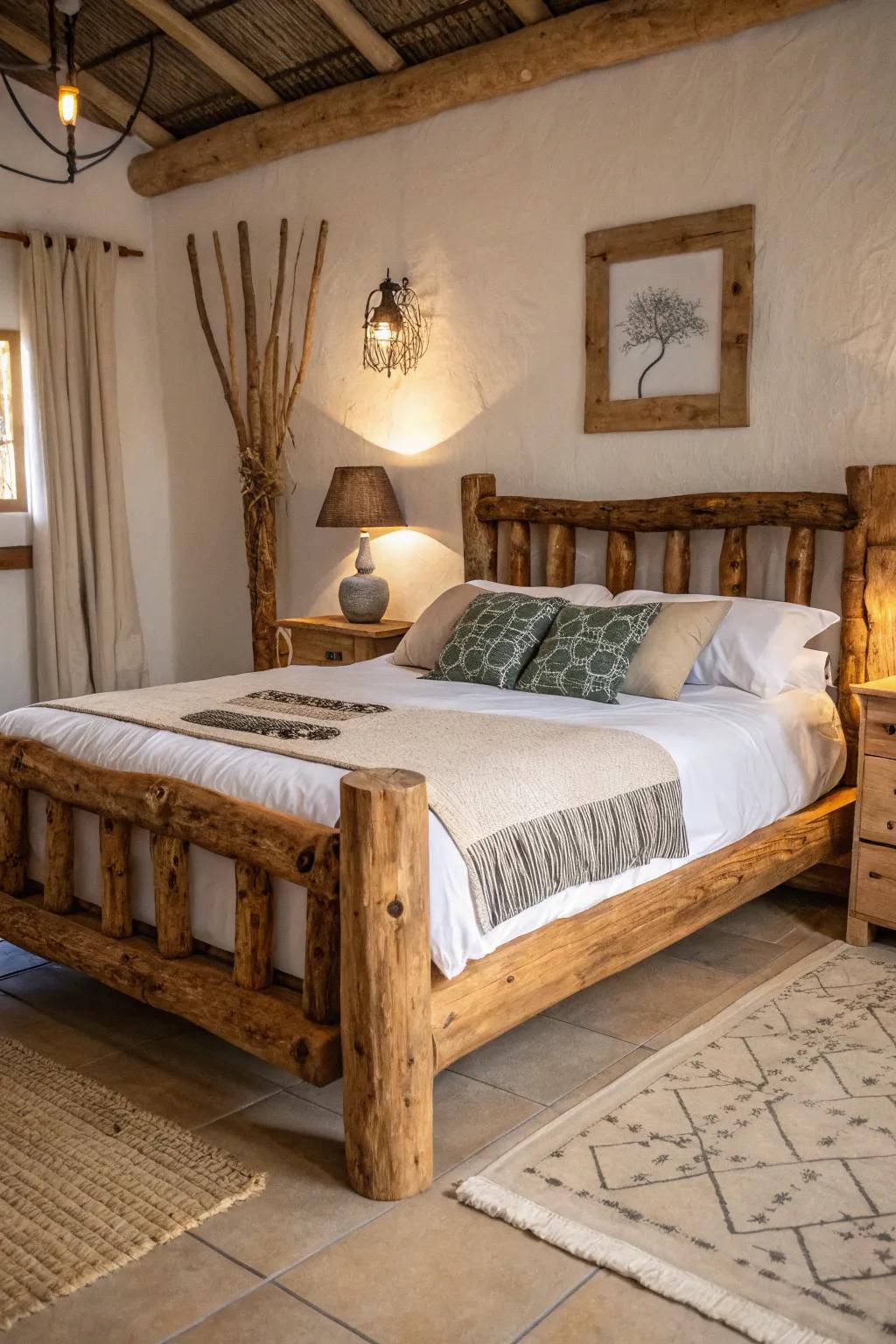 Rustic bed designs infuse earthy charm into your bedroom.