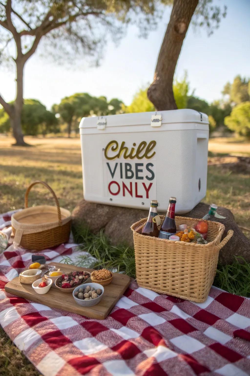 A cooler spreading good vibes with a bespoke message.