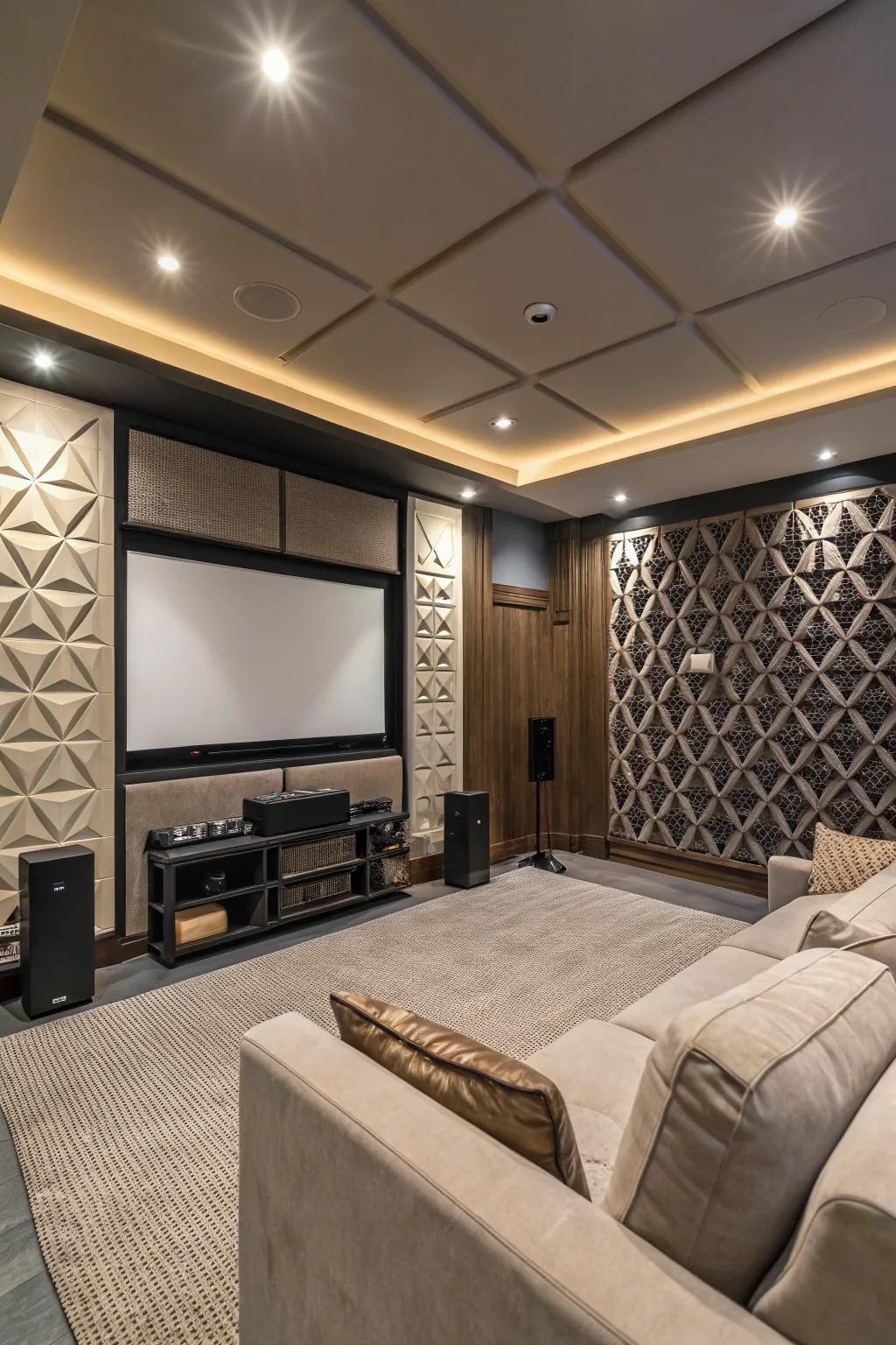 Stylish sound-absorbing panels improve sound and decor.