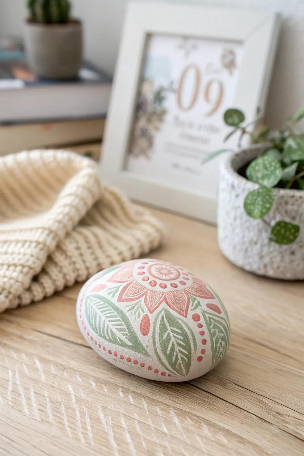 Cherish the charm of straightforwardness with exquisitely painted stone artwork, where nature encounters ingenuity.