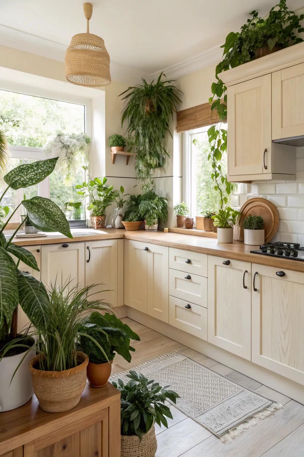 Organic complements introduce dimension and comfort.