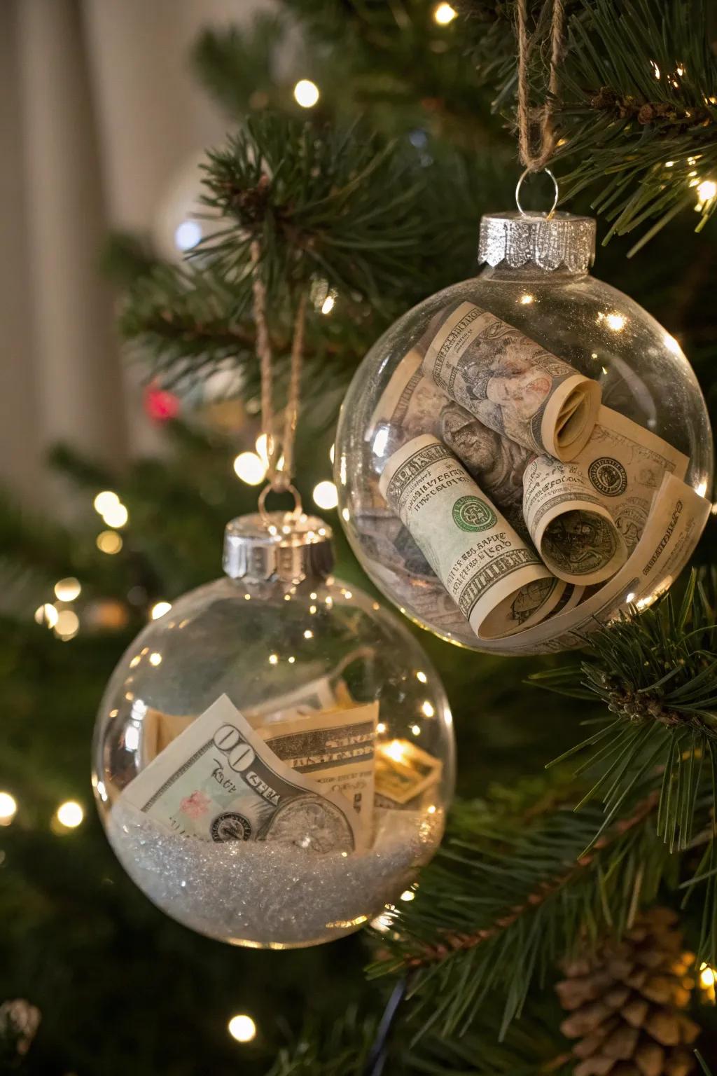 Ornaments brimming with currency append radiance and astonishment.