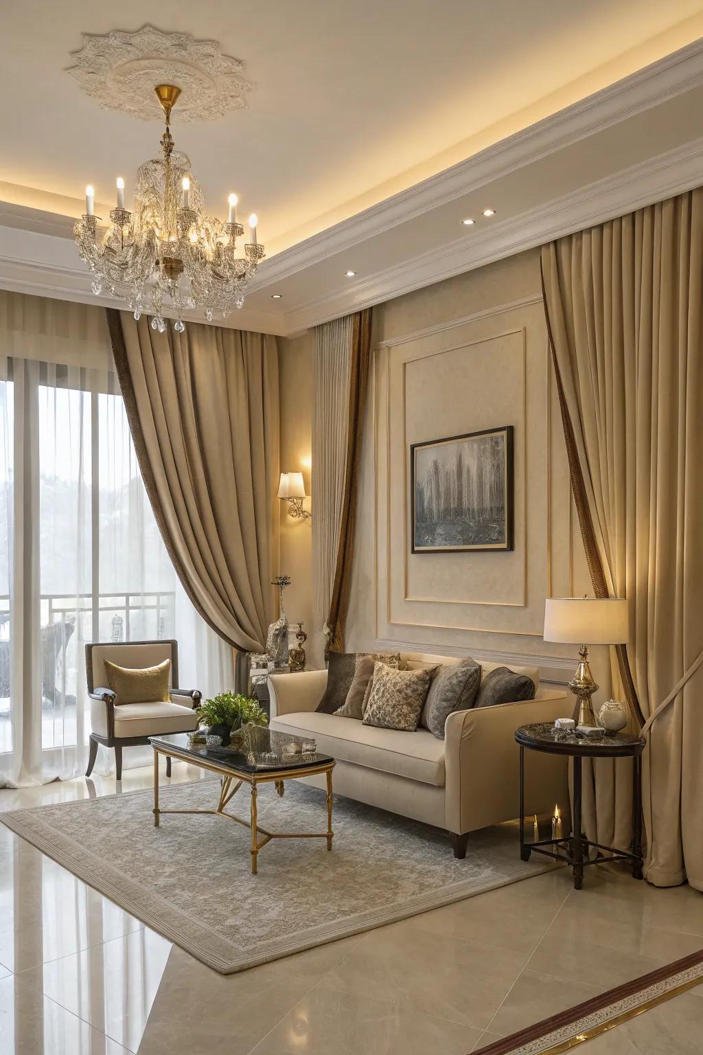 Neutral window coverings offer timeless sophistication and adaptability.