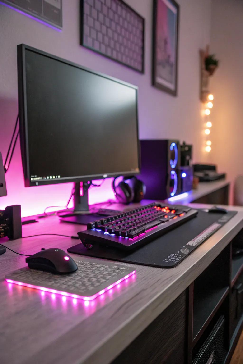 Colored lighting contributes an energetic element to your personal computer arrangement.