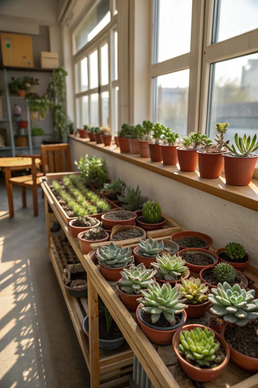 Plants add a refreshing hint of nature.