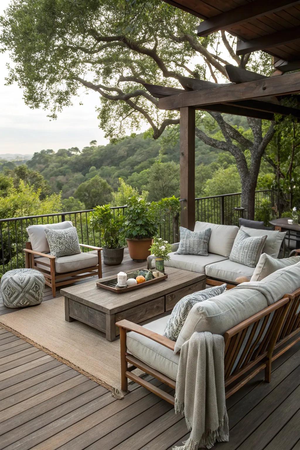 Comfortable seating renders your deck the quintessential place to unwind.