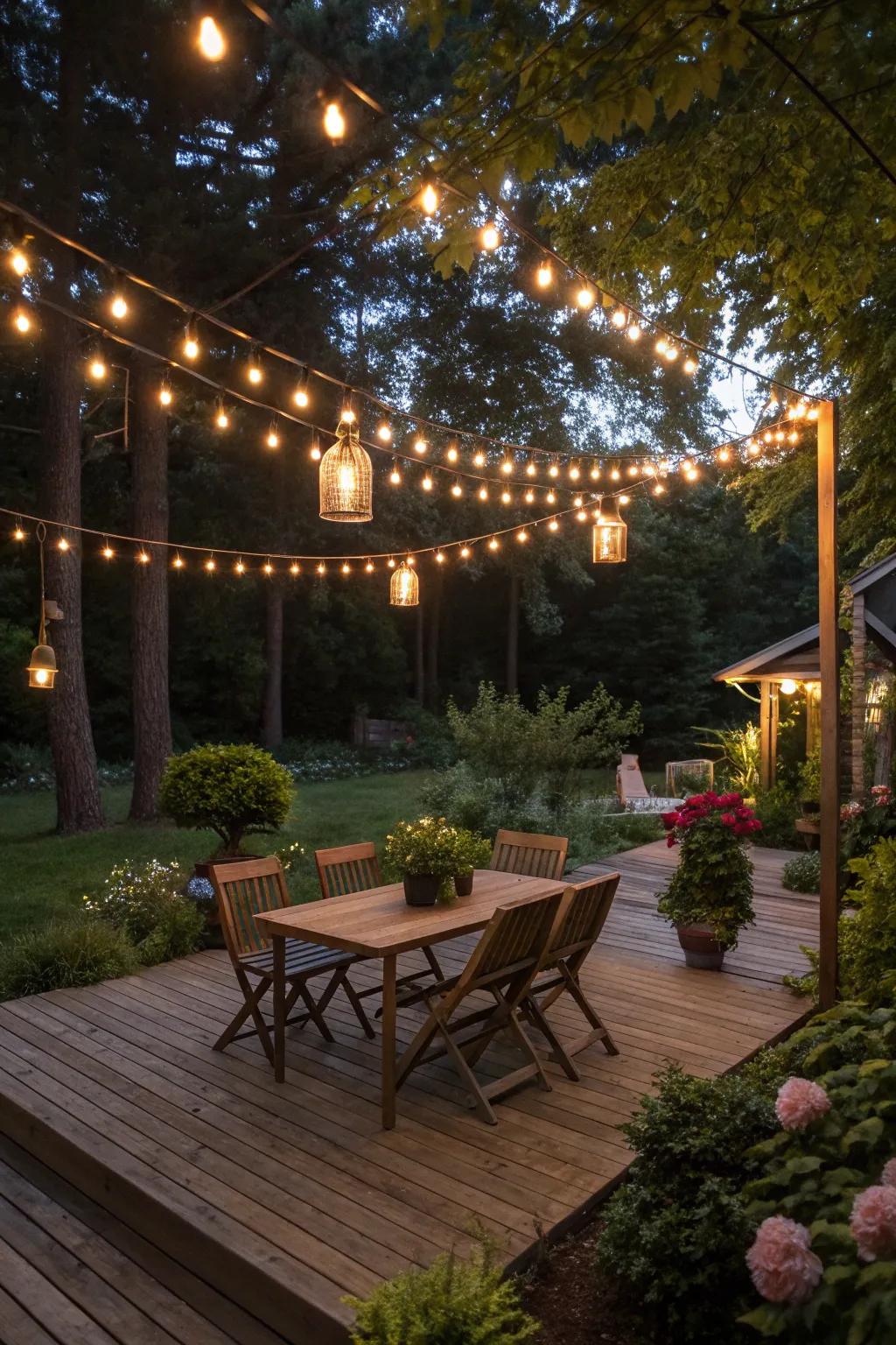 Transform your deck with alluring lighting solutions.